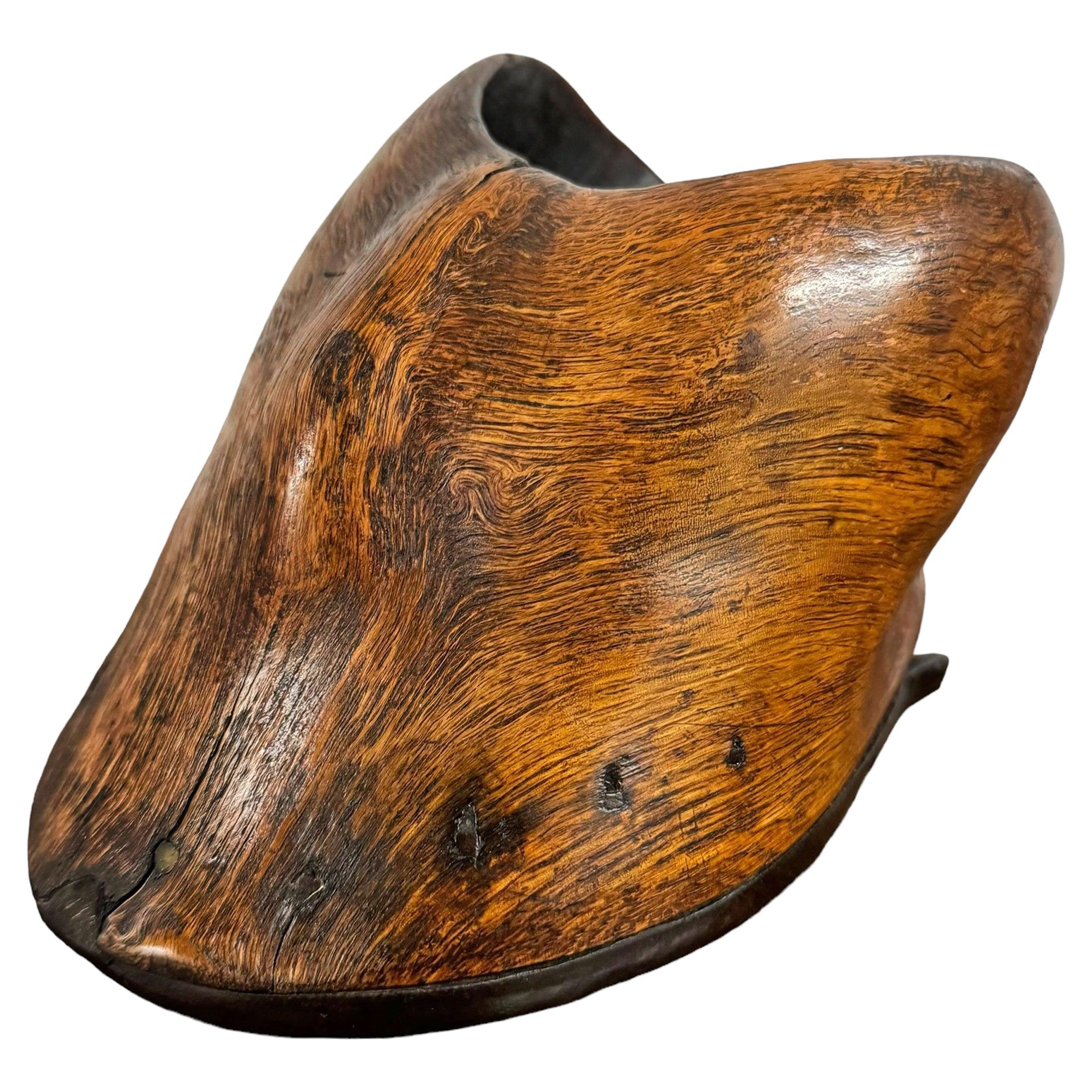 19th Century American Burl Wood Horse Hoof Vessel For Sale