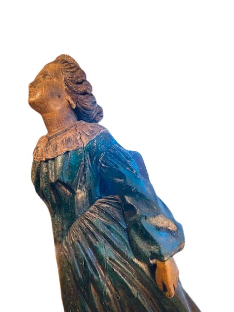 Artisanat Figure de proue de navire américaine du XIXe siècle, sculptée et décorée, vers 1880 en vente