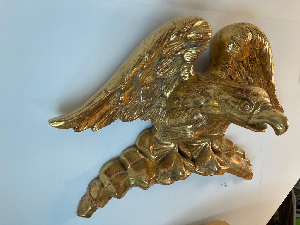 Neoclassical 19th Century American Carved Giltwood Eagle