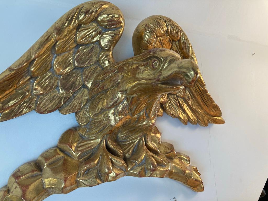 19th Century American Carved Giltwood Eagle In Good Condition In Stamford, CT