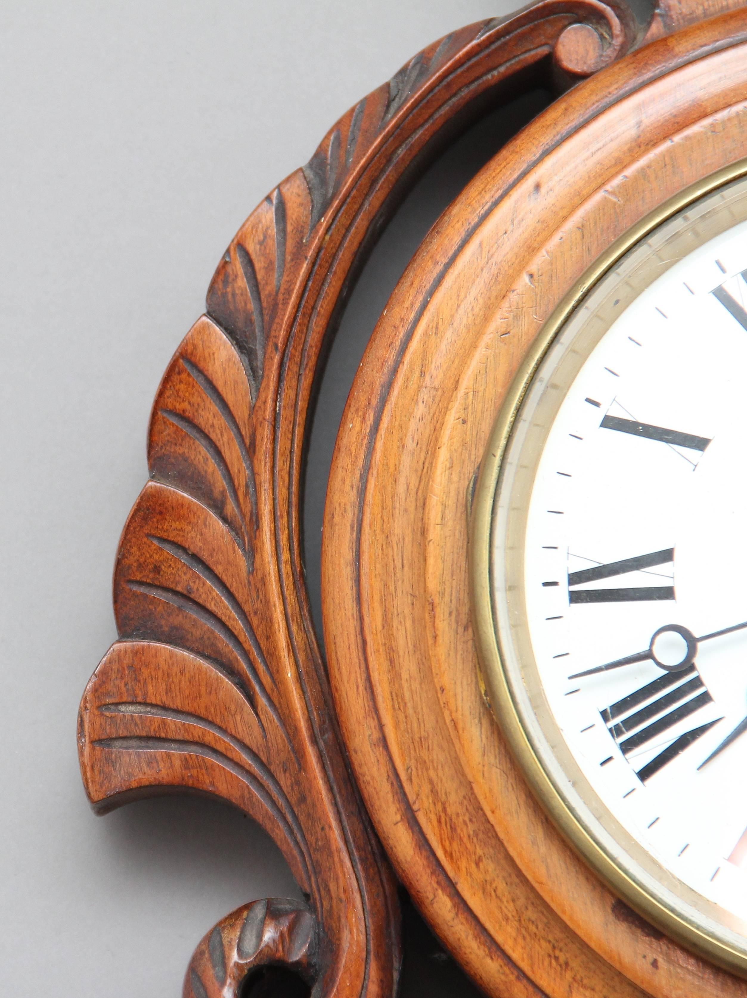 19th Century American Carved Walnut Barometer For Sale 5