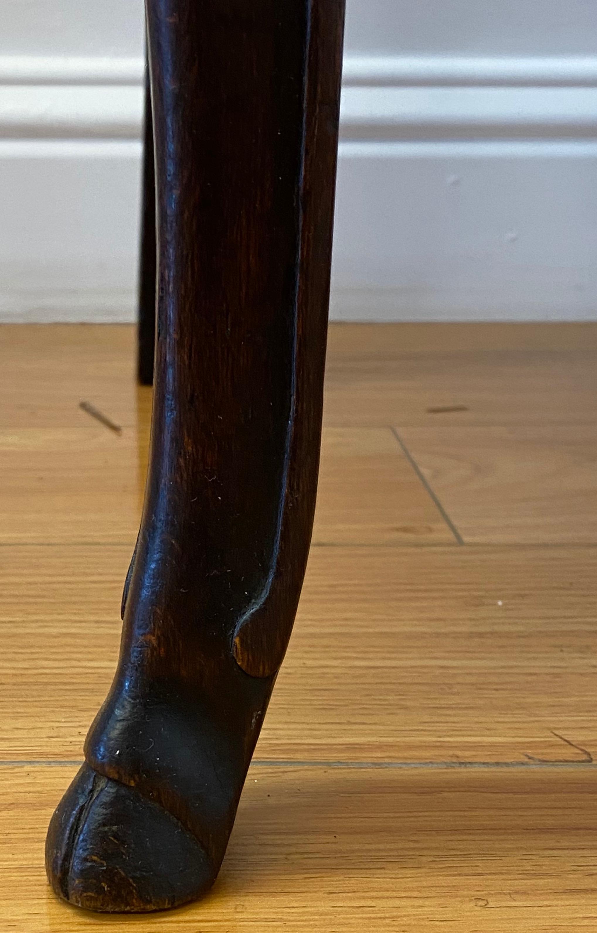 19th Century American Carved Walnut Hoof Foot Side Chair In Good Condition For Sale In San Francisco, CA
