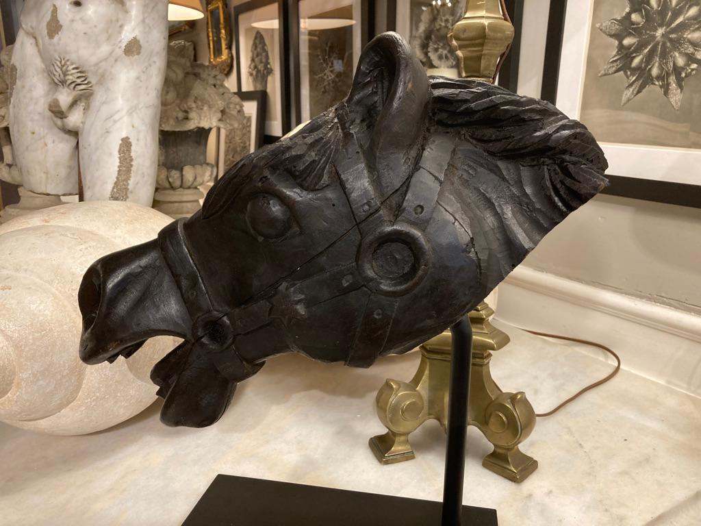 19th Century American Carved Wood Horse Head  For Sale 2