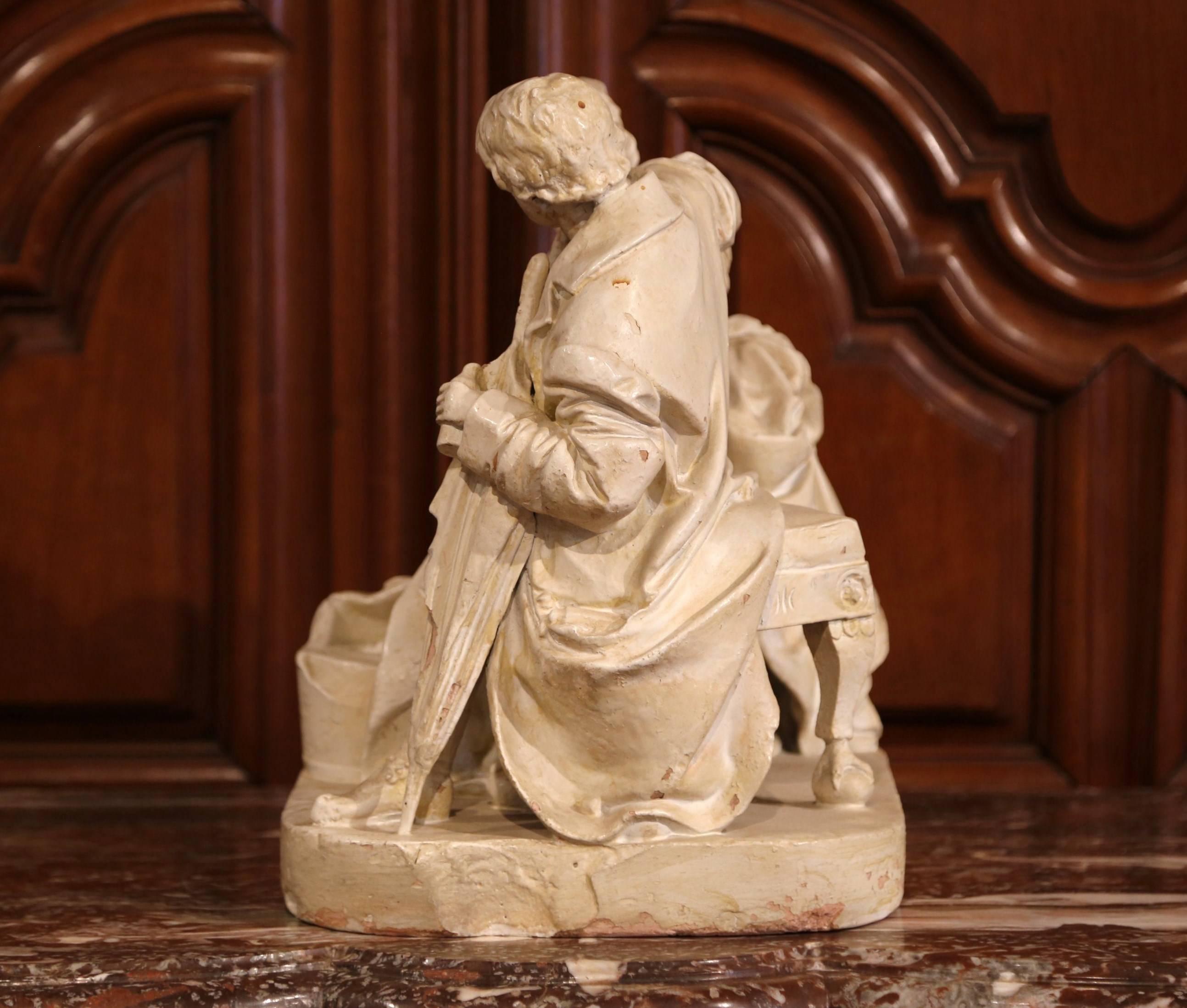 19th Century American Cast Plaster Sculpture 