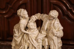 Sculpture américaine du XIXe siècle en plâtre moulé « Playing Doctor » signée John Rogers