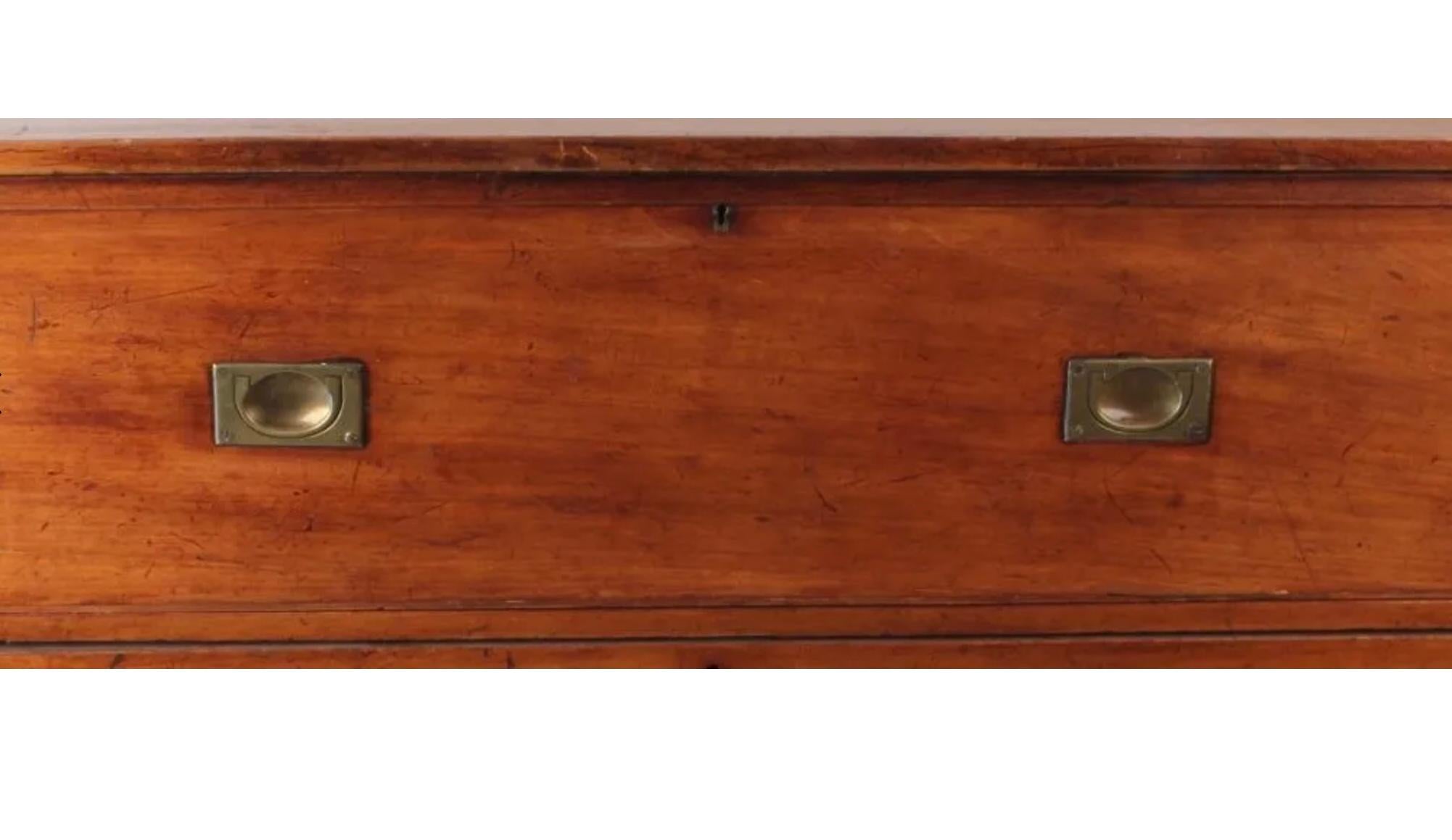 American Classical 19th Century American Cherry Campaign Chest