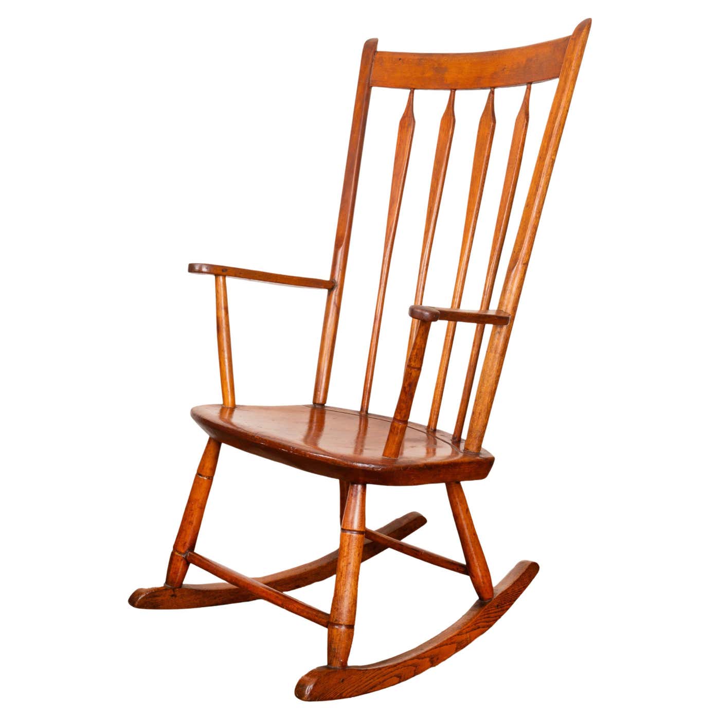19th Century American Cherrywood Rocking Chair For Sale at 1stDibs