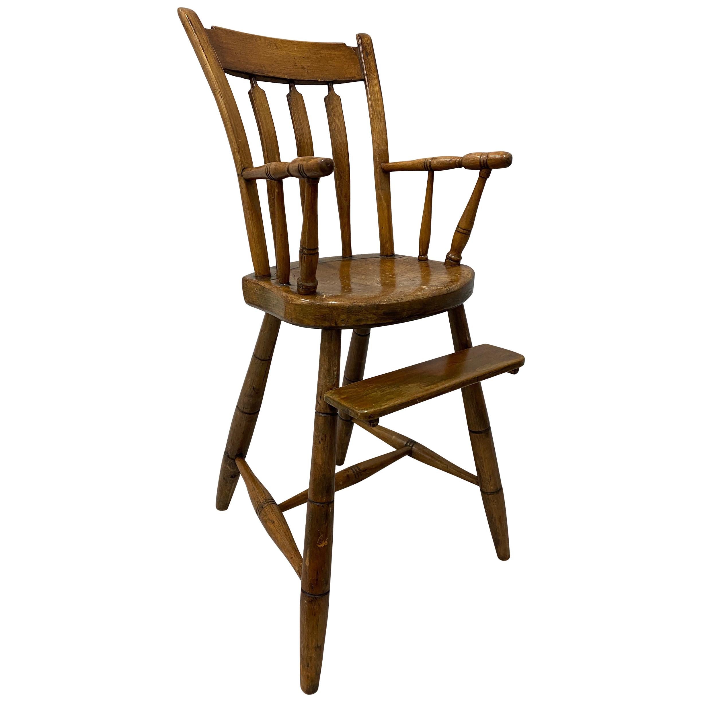 19th Century American Child's High Chair