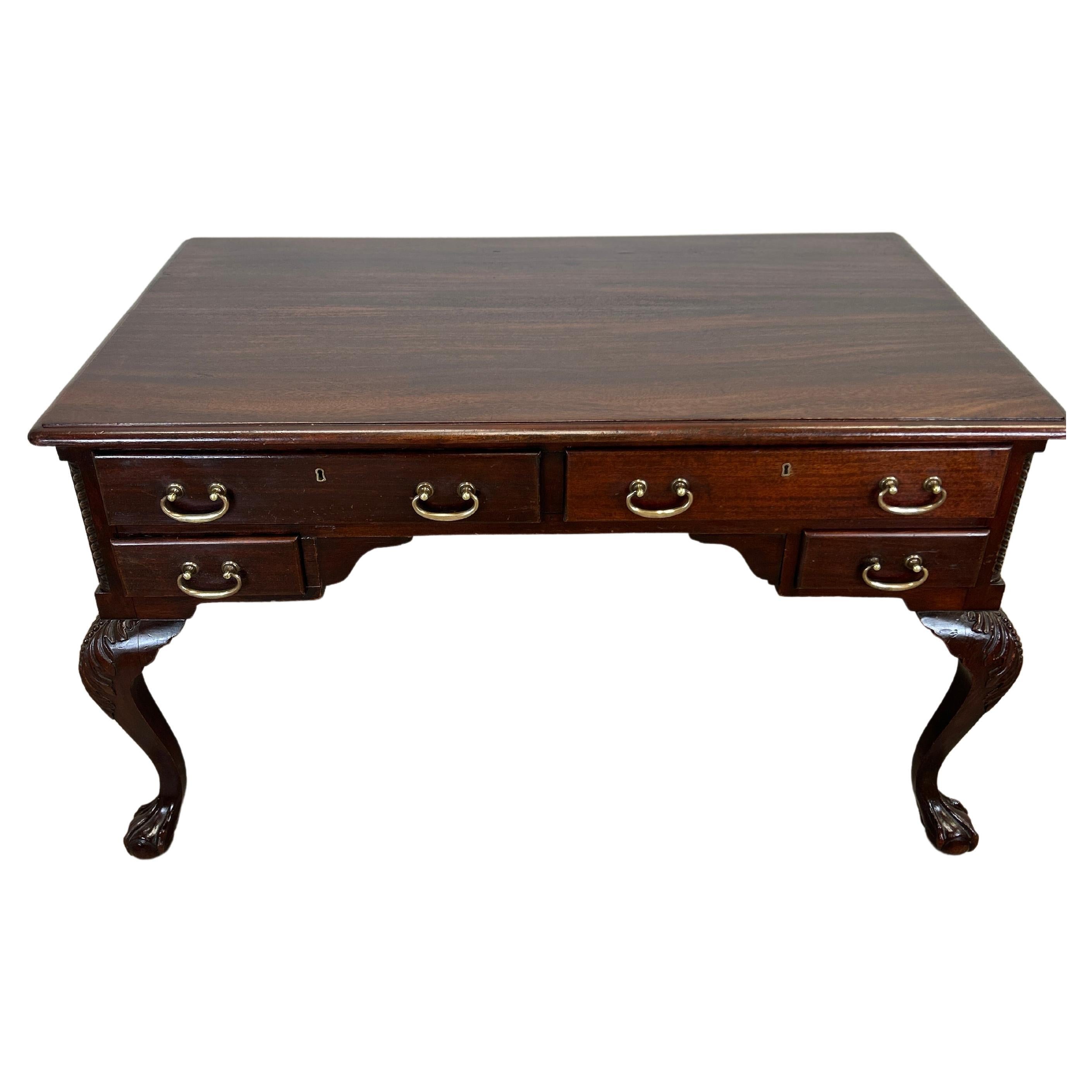 Hand-Carved 19th Century American Chippendale Writing Desk  For Sale