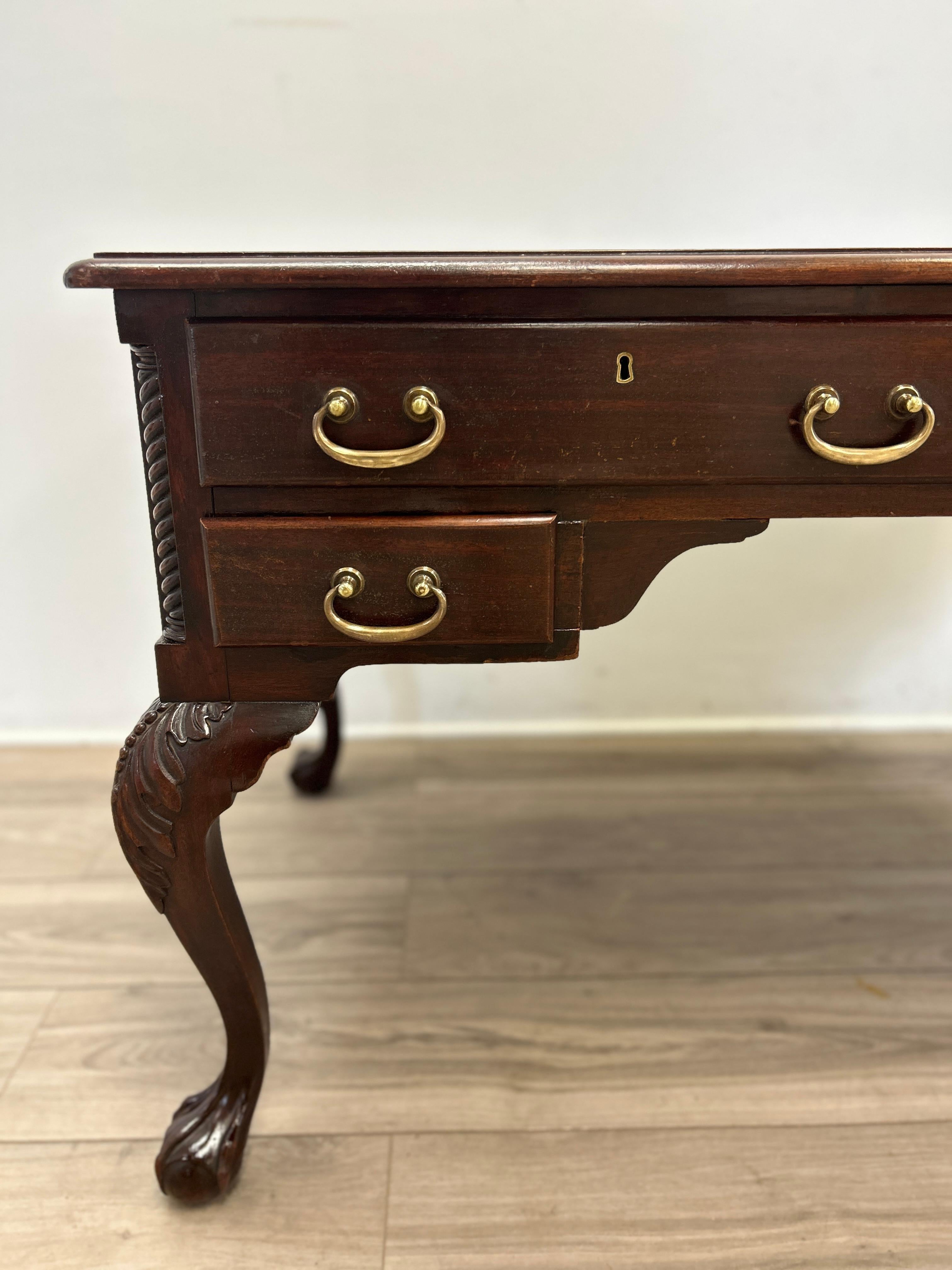 Mahogany 19th Century American Chippendale Writing Desk  For Sale