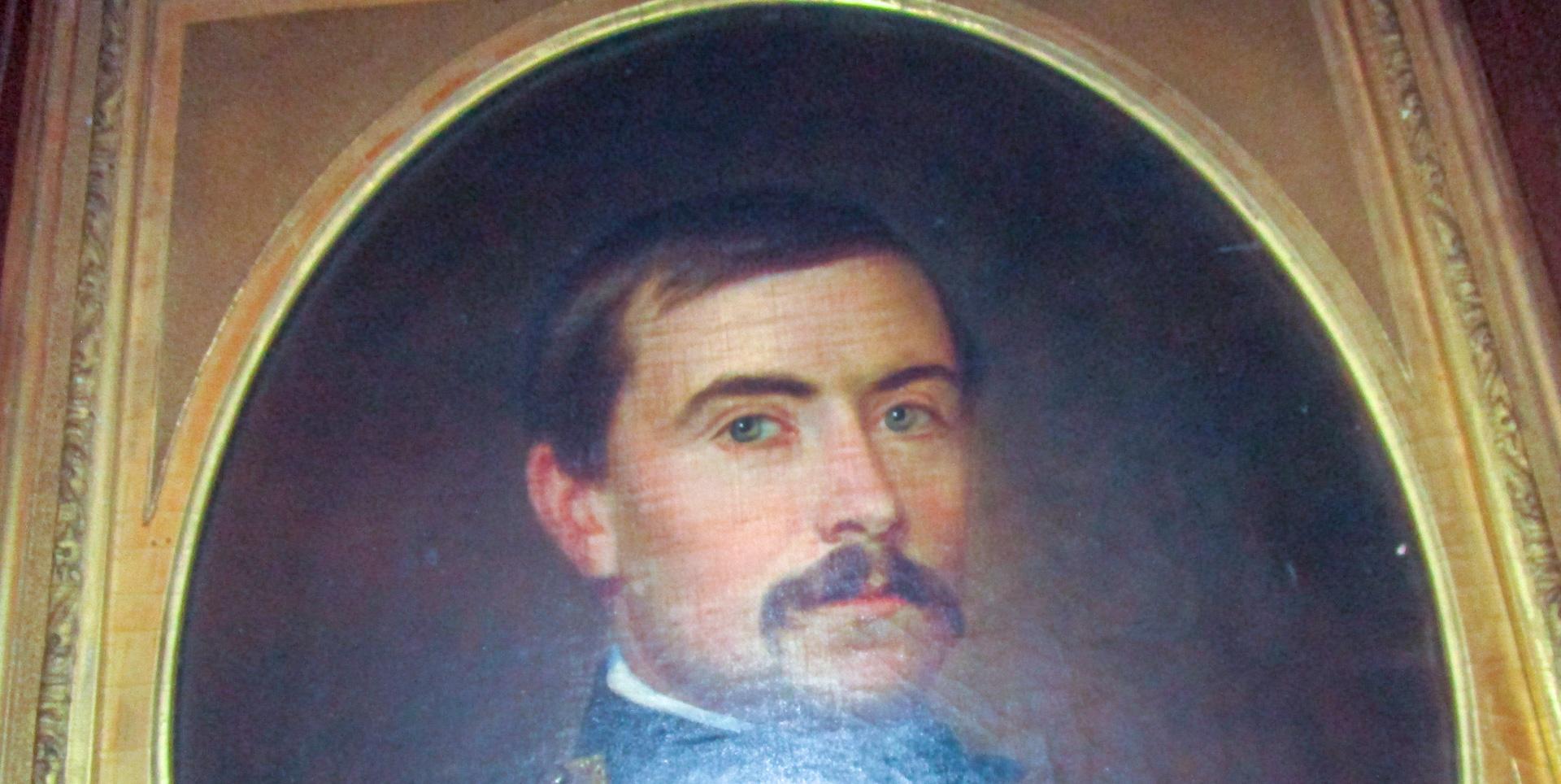 19th century American Civil War Union Army Officer Framed Portrait Oil on Canvas 1