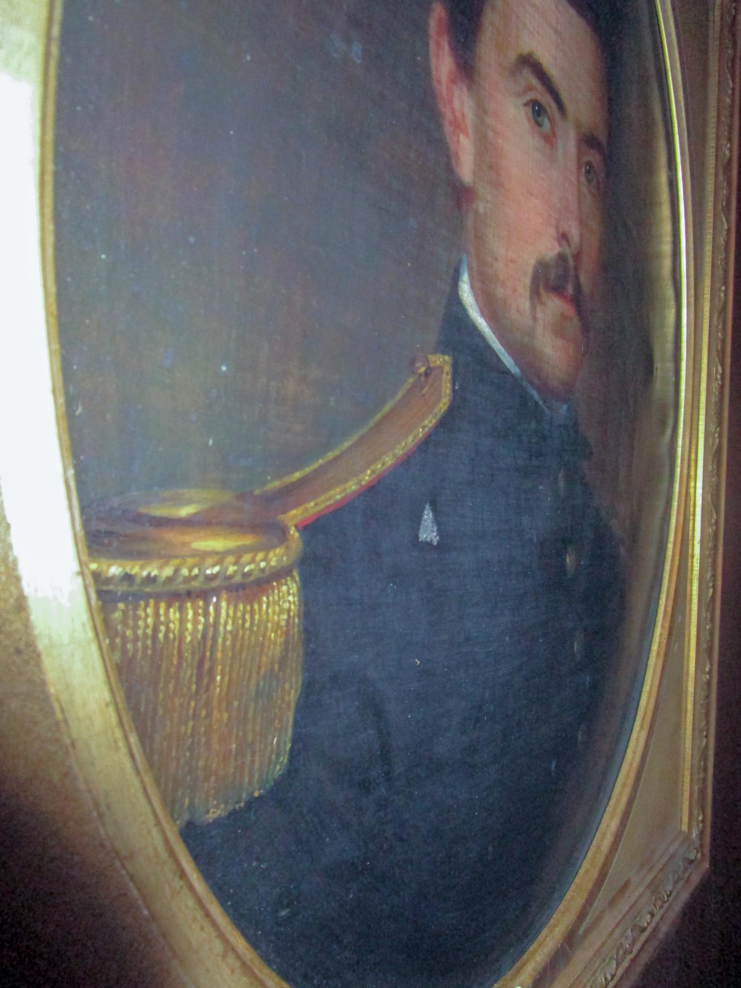 19th century American Civil War Union Army Officer Framed Portrait Oil on Canvas 4