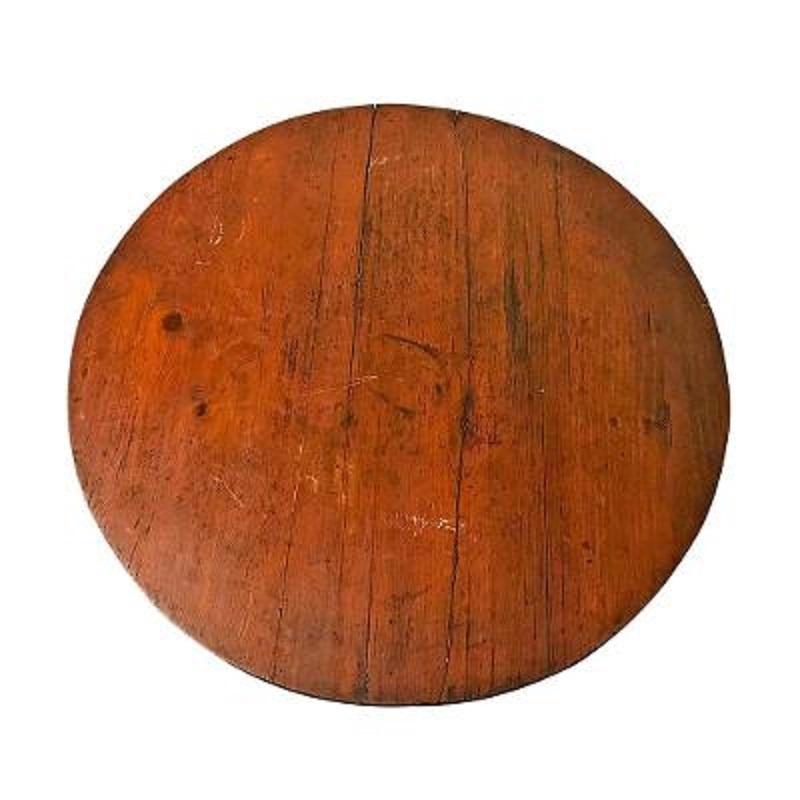 Wood 19th Century American Classical Center Table in Original Red Wash