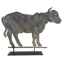 19th Century American Copper Bull Weathervane