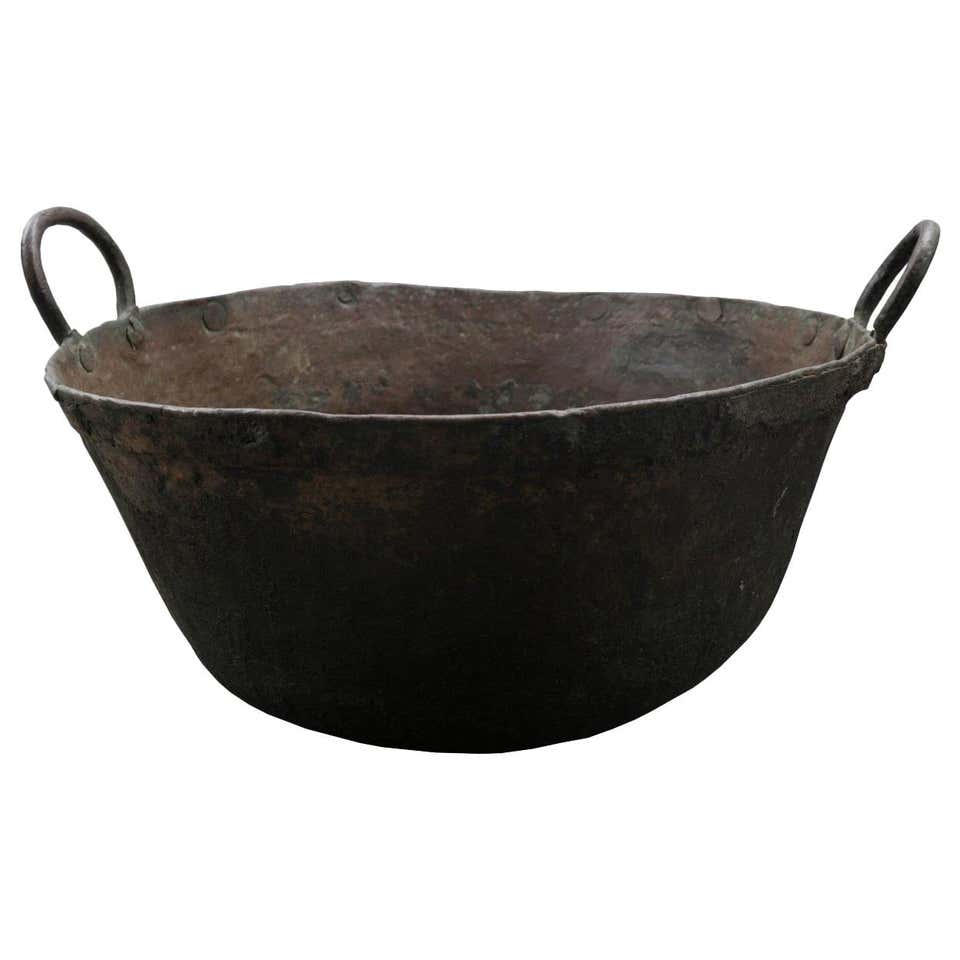 Large English Victorian Handcrafted Copper Pot or Vase with Rivets For ...