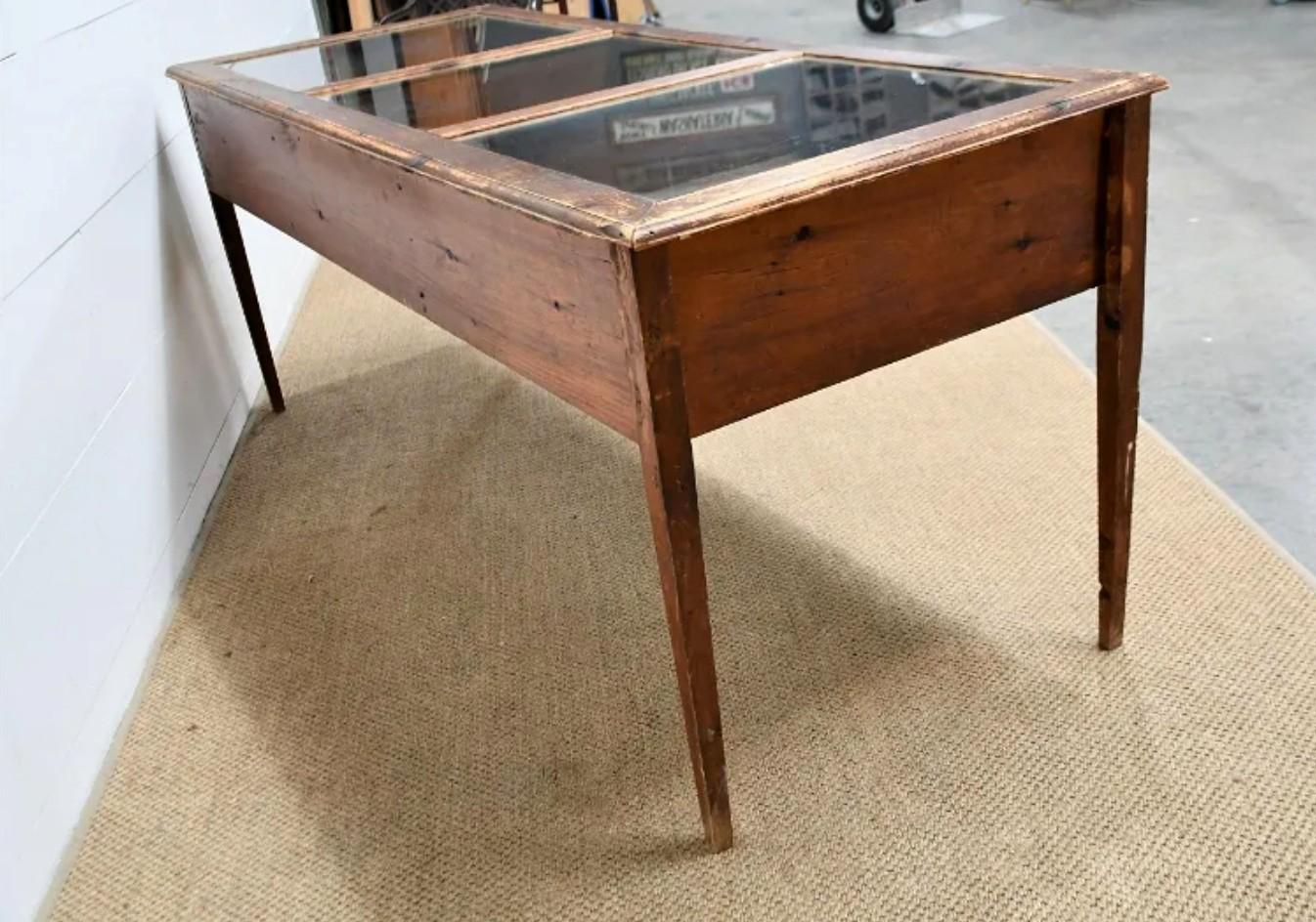 19th Century American Country Haberdashery Display Showcase Table 1