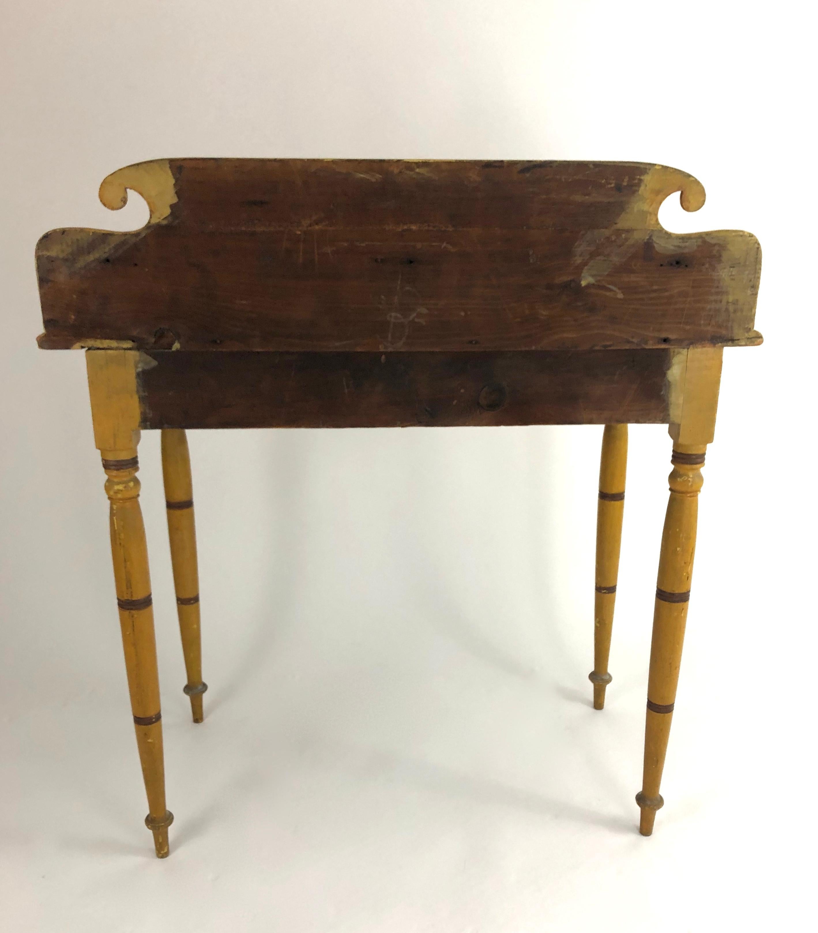 19th Century American Country Yellow Painted Pine Dressing Table 9