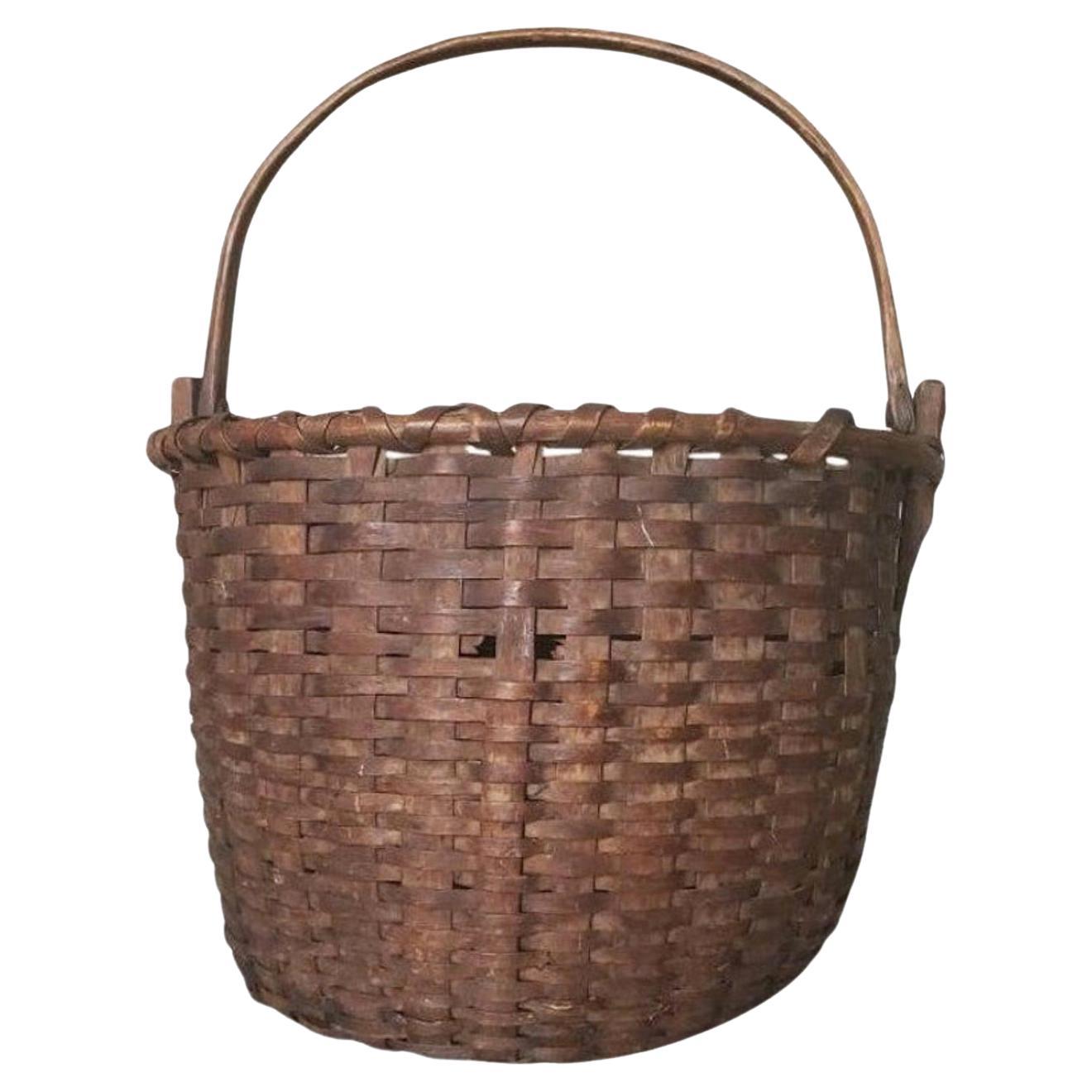 19th Century American County Gathering Basket For Sale