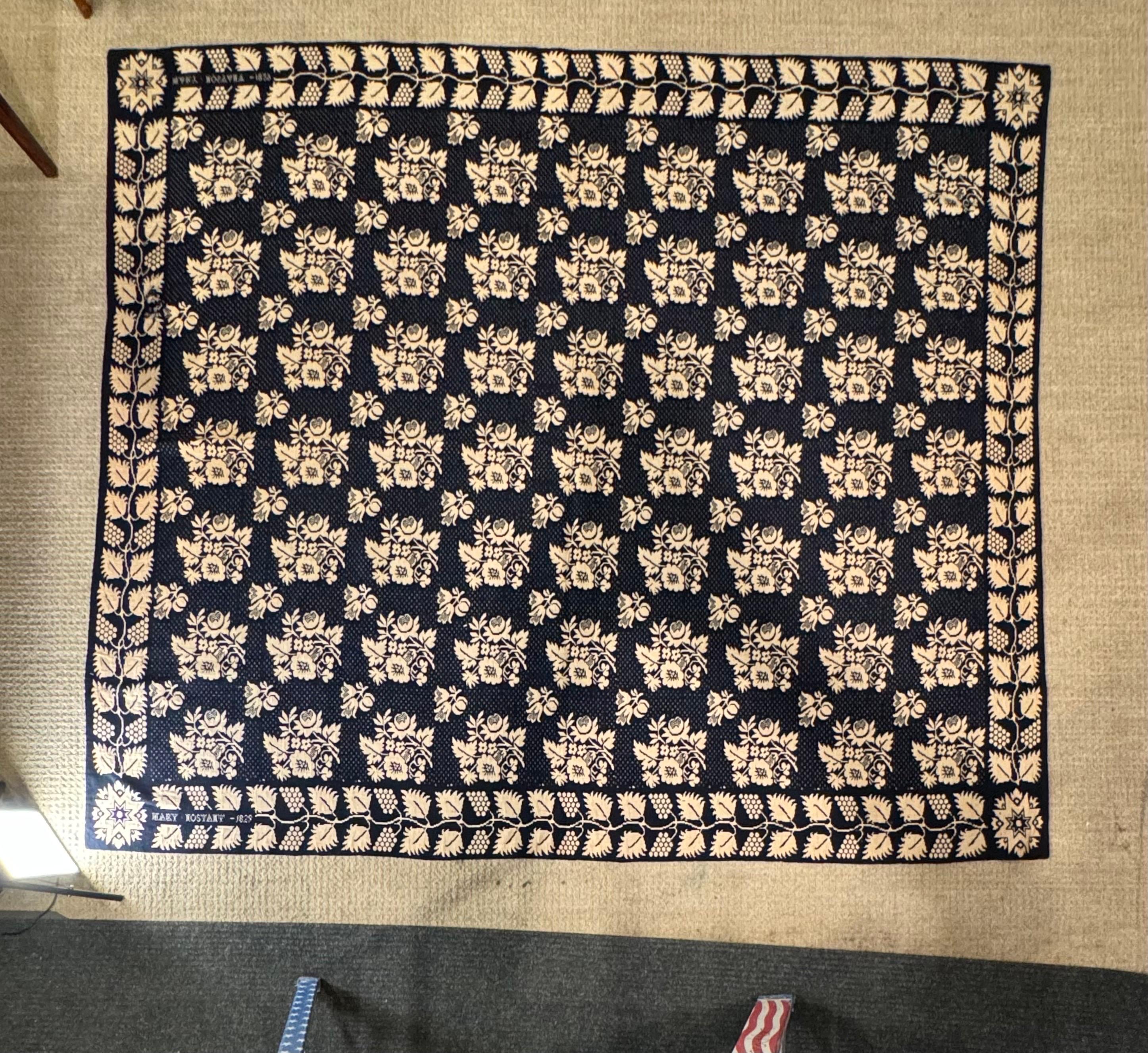 American Classical 19th Century American Coverlet