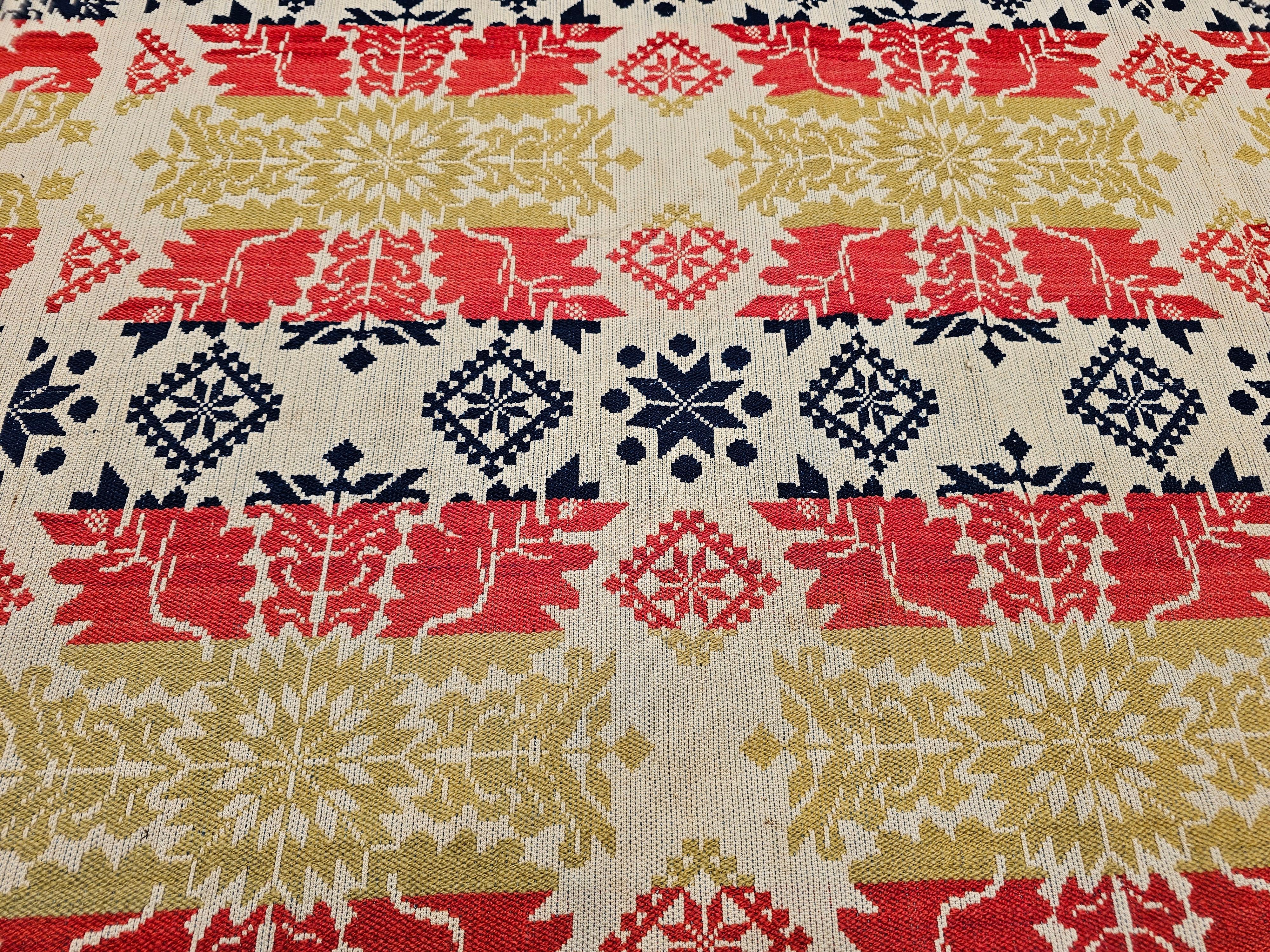 Vierfarbiges amerikanisches Jacquard-Deckel aus der Mitte des 19. Jahrhunderts im Angebot 2