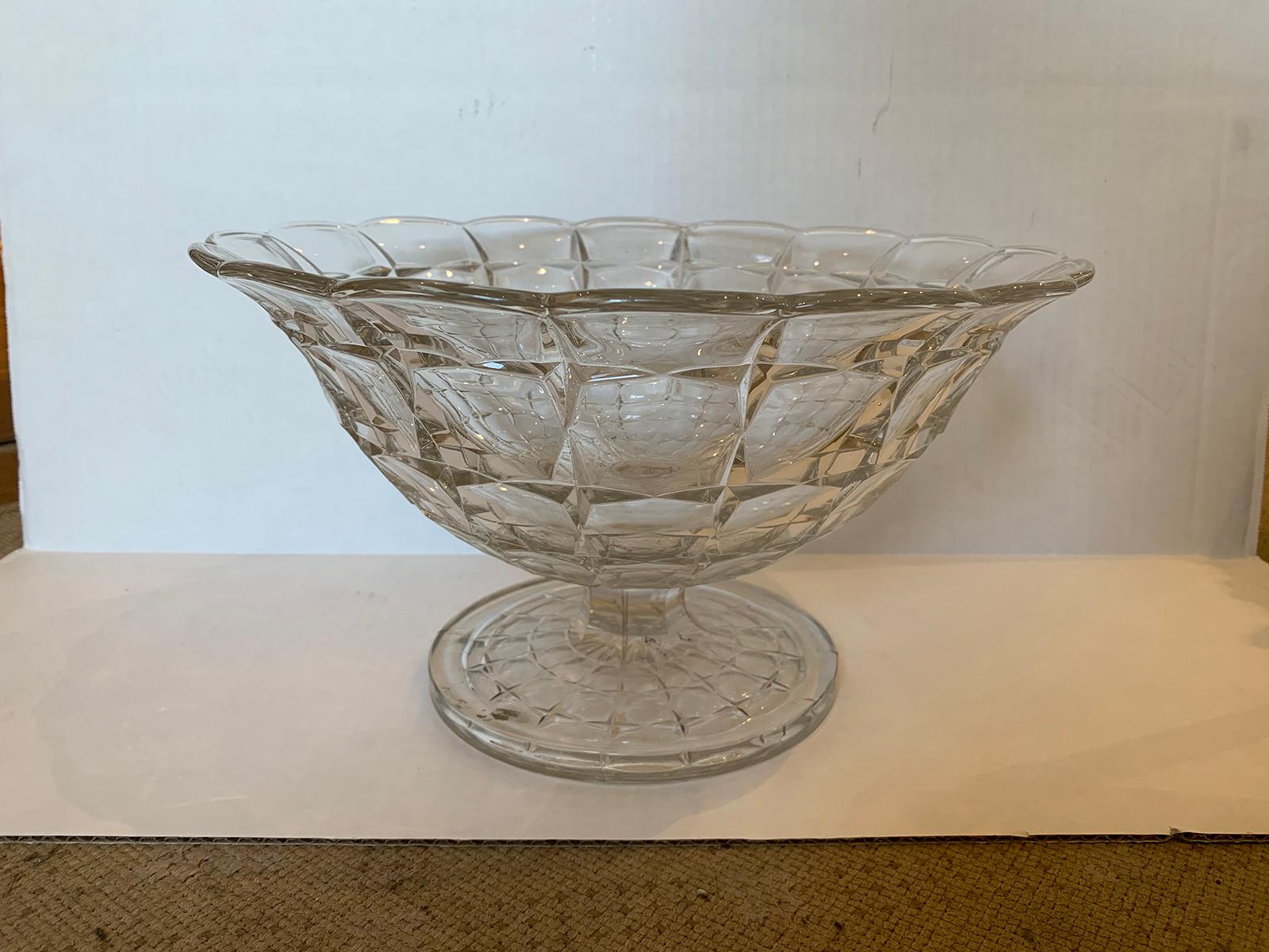 19th century American crystal pedestal bowl / compote.