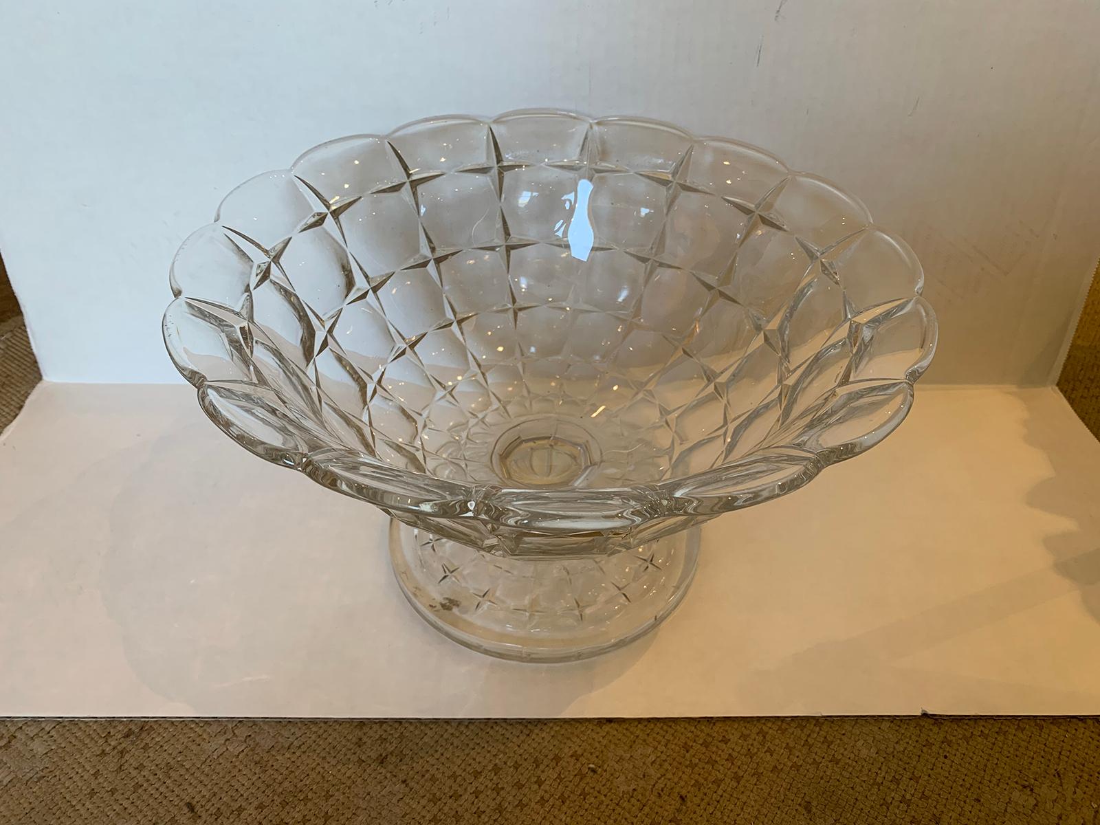 crystal compote pedestal bowl