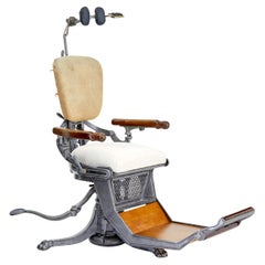 Used 19th century American decorative cast iron dentist chair