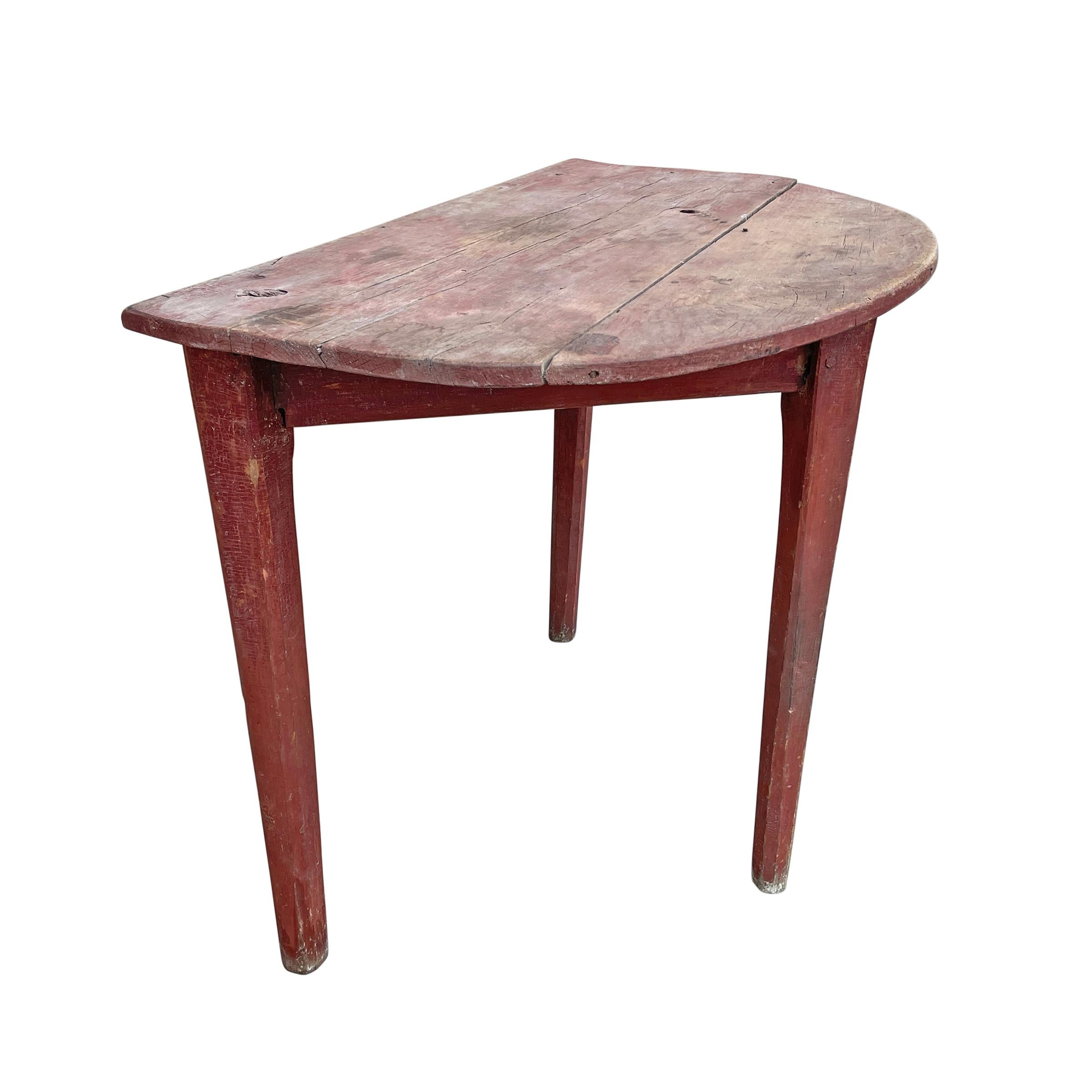 Painted 19th Century American Demilune Table