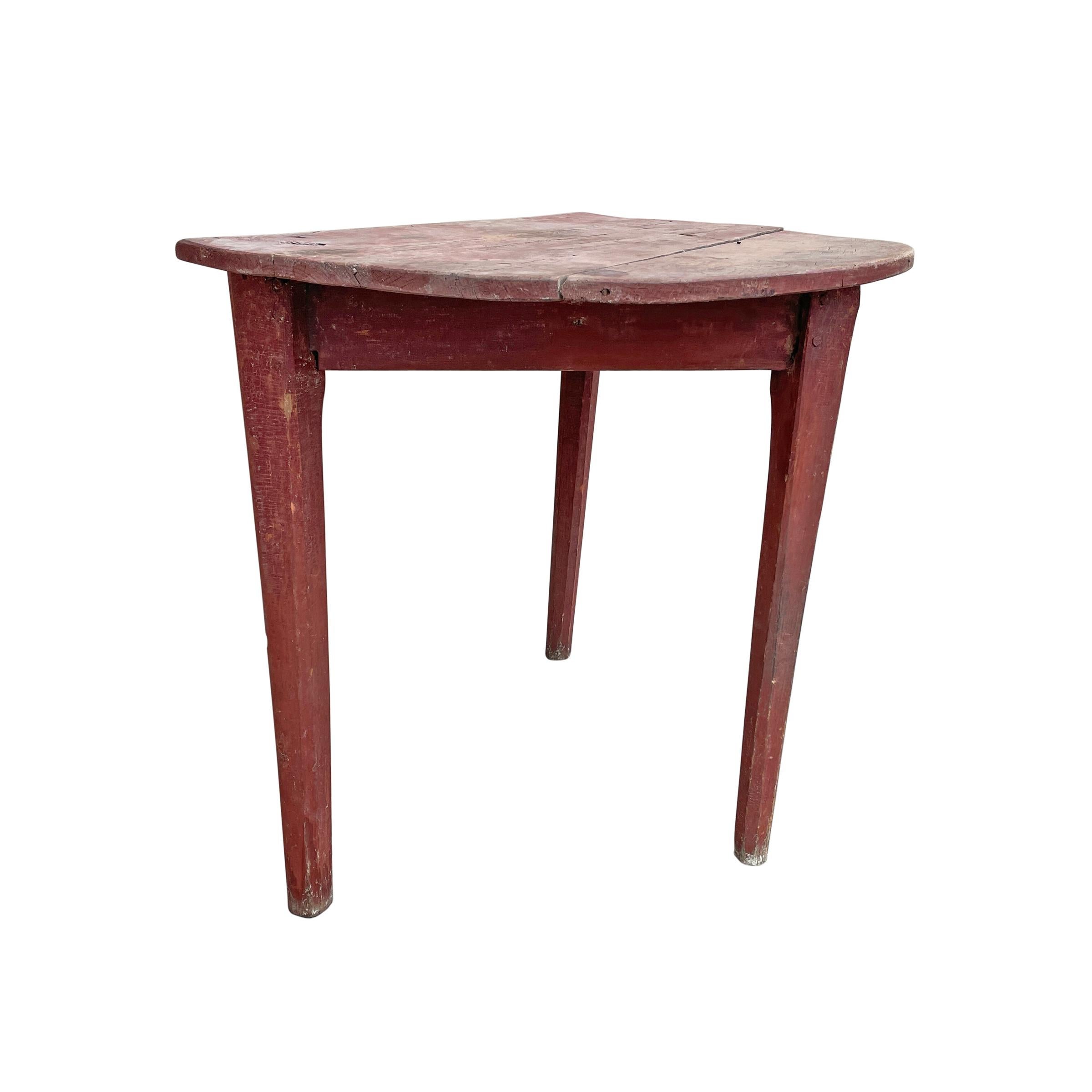 19th Century American Demilune Table In Good Condition In Chicago, IL