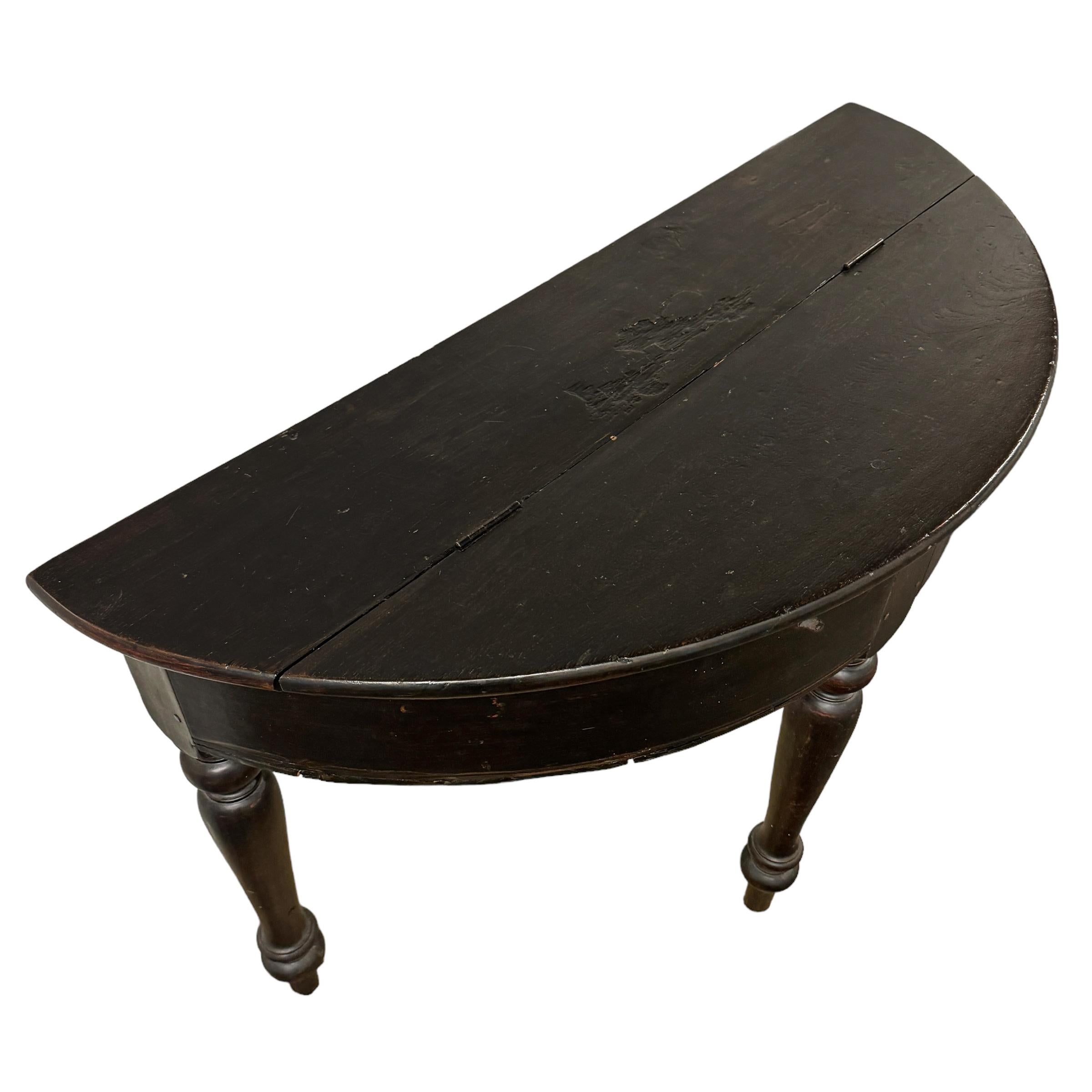 19th Century American Demilune Table For Sale 1