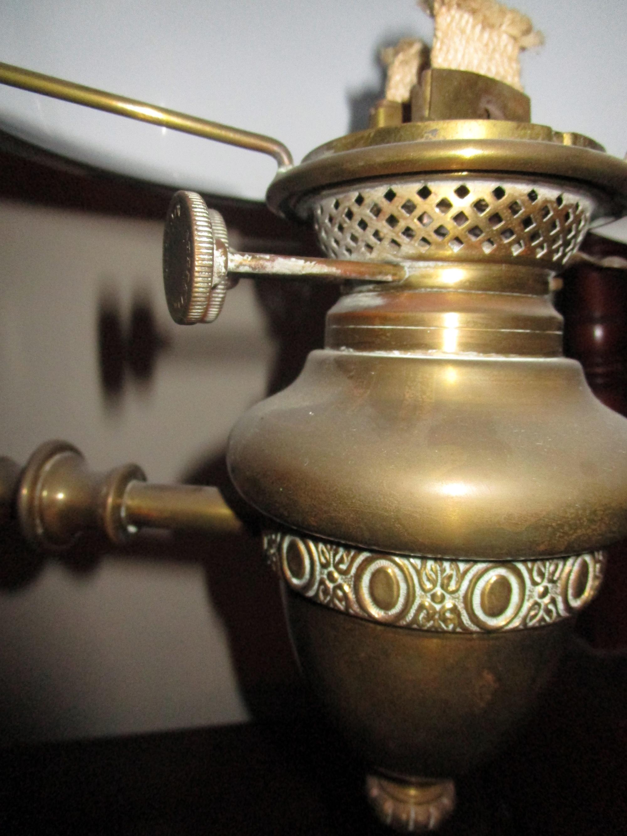 19th century American Double Student Kerosene Burning Oil Lamp 3
