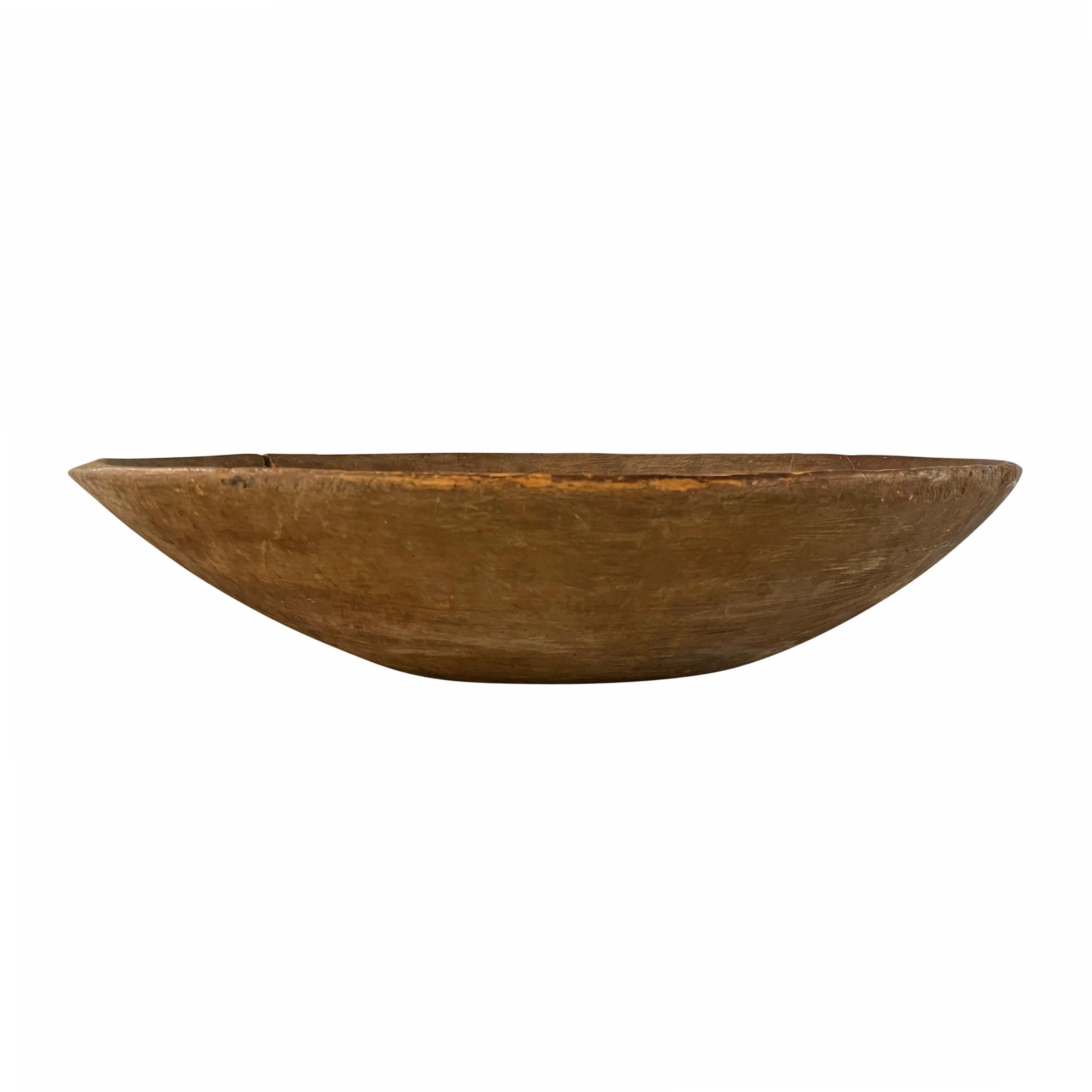 Hand-Carved 19th Century American Dough Bowl For Sale