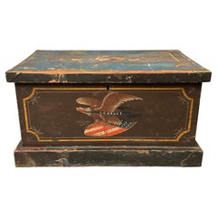 Caja pintada de águila americana del siglo XIX