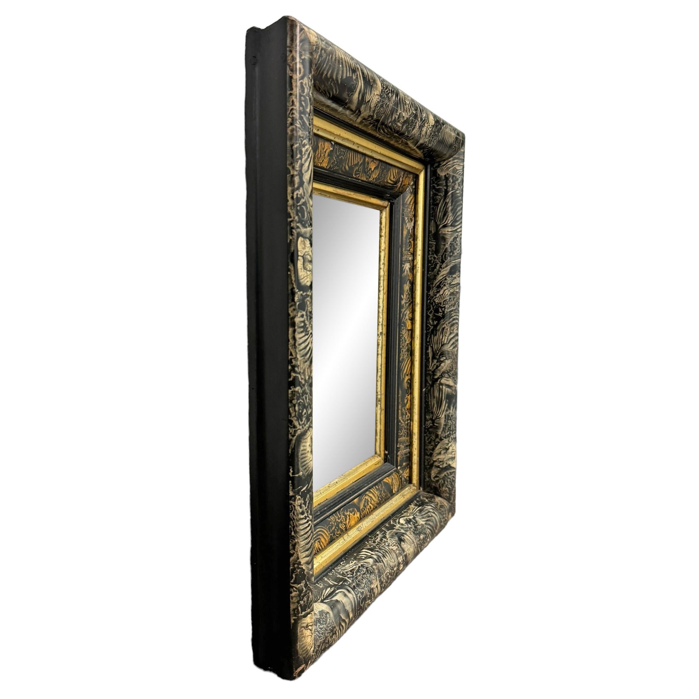 Hand-Painted 19th Century American Eastlake Marbled Framed Mirror