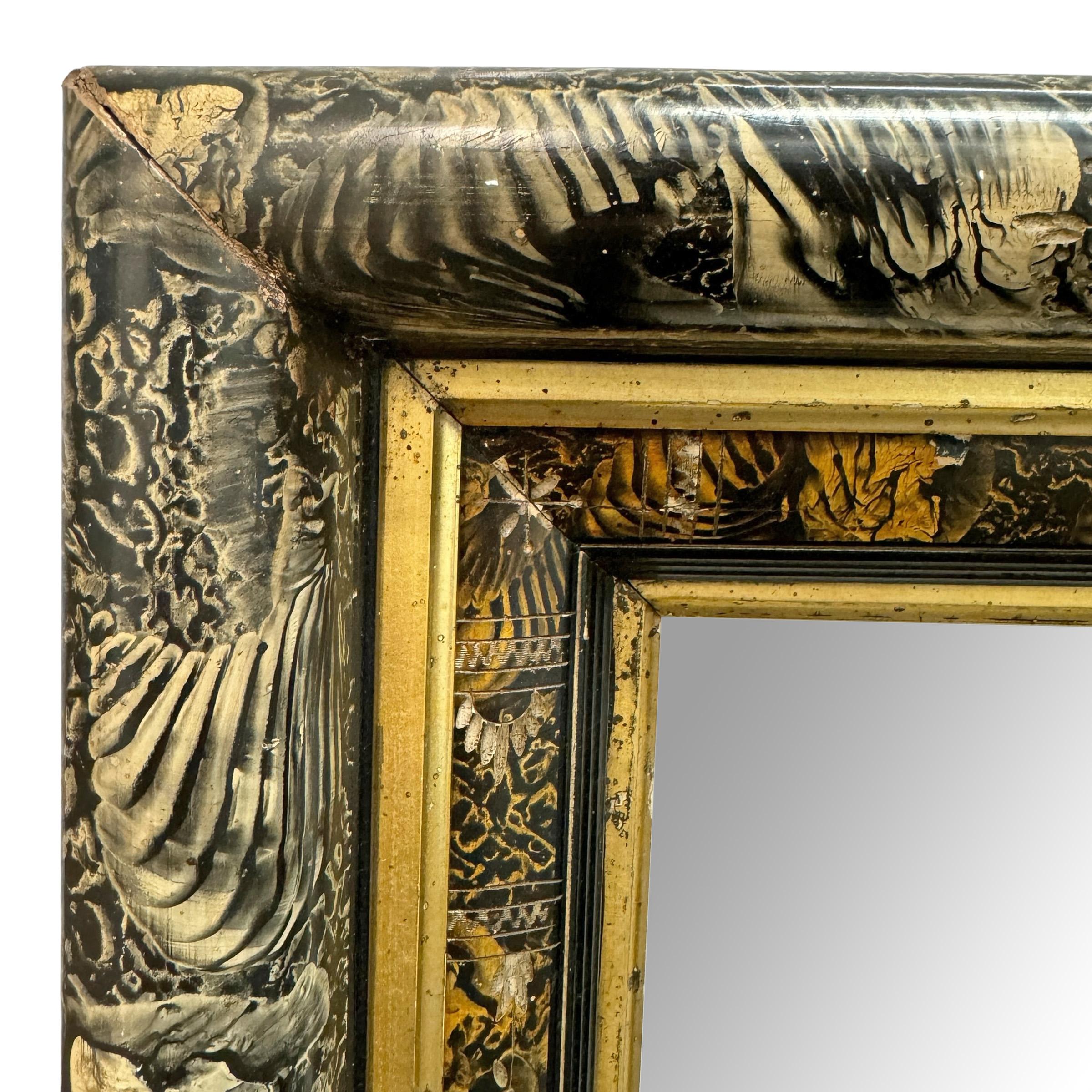 Wood 19th Century American Eastlake Marbled Framed Mirror