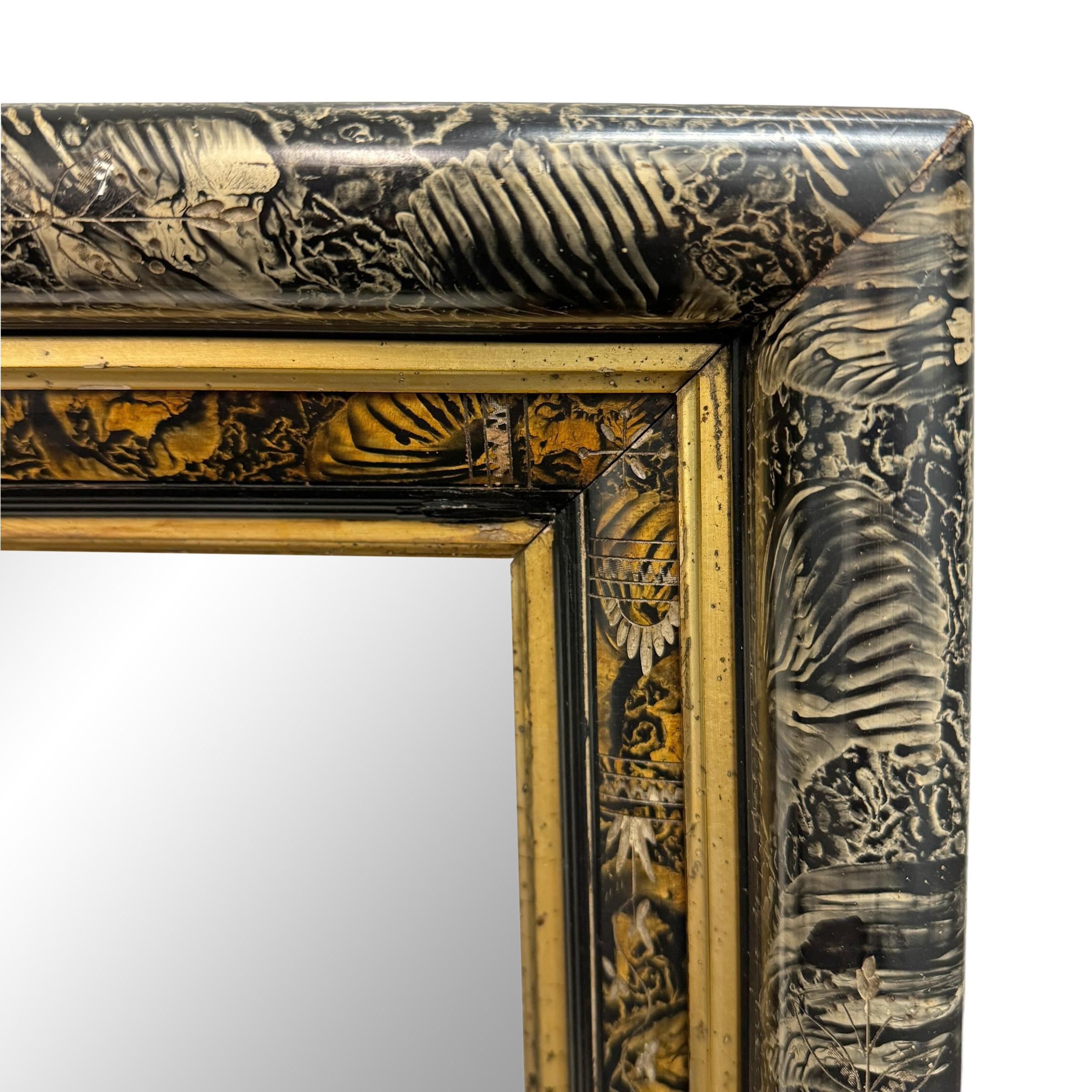 19th Century American Eastlake Marbled Framed Mirror 1