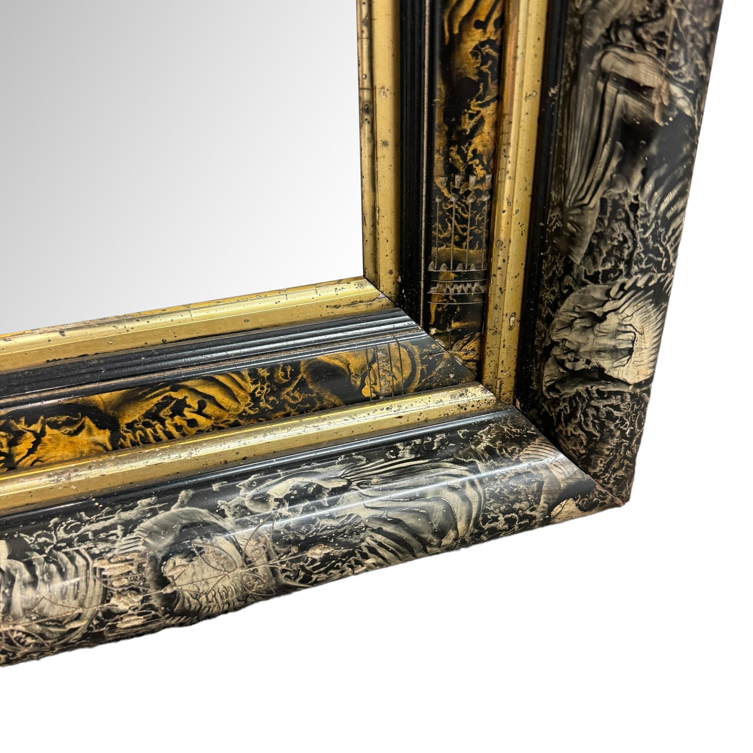 19th Century American Eastlake Marbled Framed Mirror 3