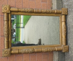 19th Century American Empire Classical Style Giltwood Frame Mirror