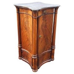 Siglo XIX Imperio Americano Columnade caoba y mármol Gabinete lateral Pedestal