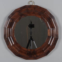 Specchio in mogano a fiamma impero americano del XIX secolo