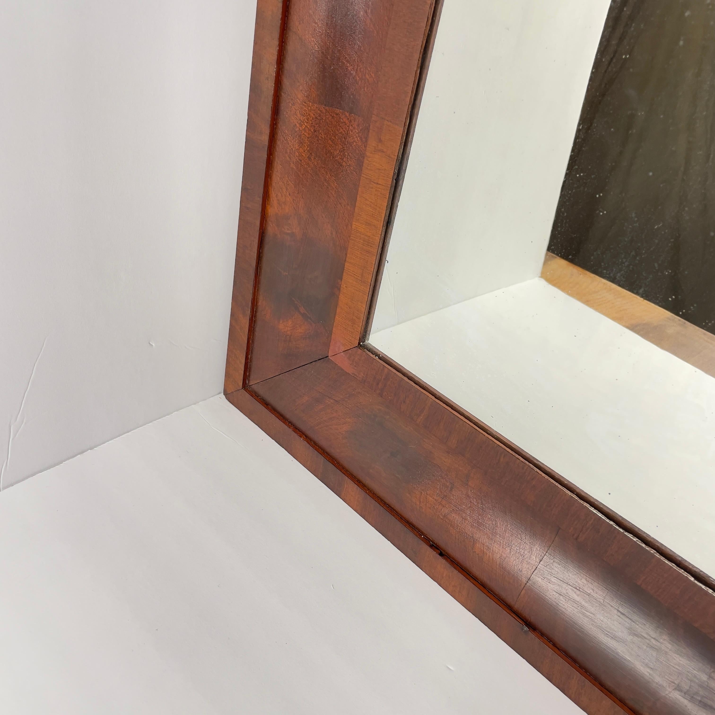 19th Century American Empire Flame Mahogany Ogee Wall Mirror 2