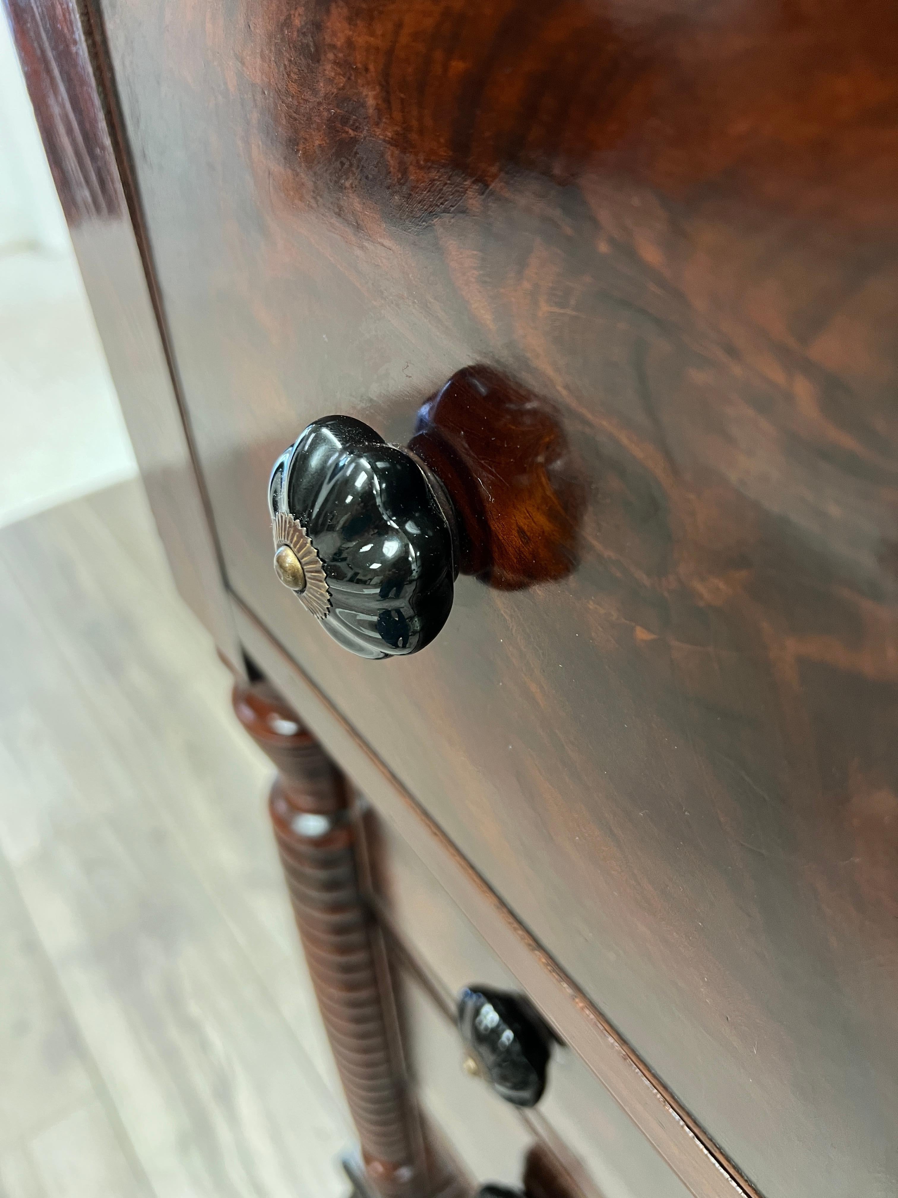 19th Century American Empire Flamed Mahogany Chest of Drawers 6