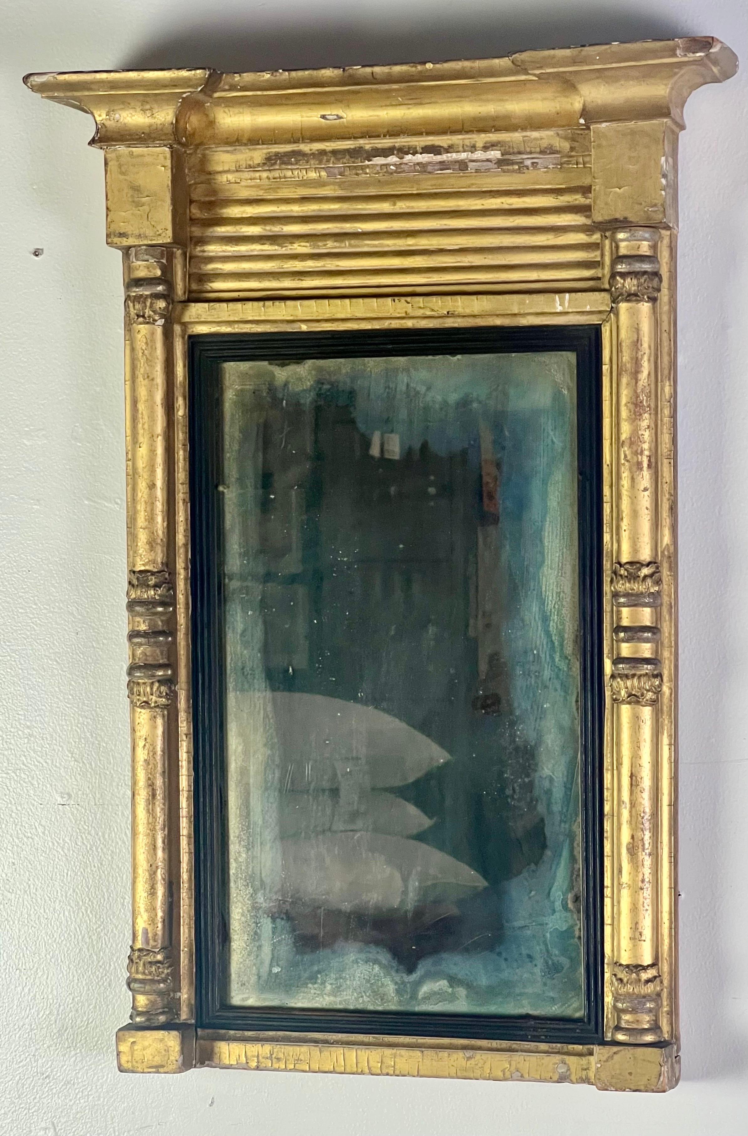 19th-century American Empire Giltwood Mirror For Sale 5