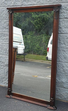 Miroir de cheminée Empire américain du 19e siècle en Magogany