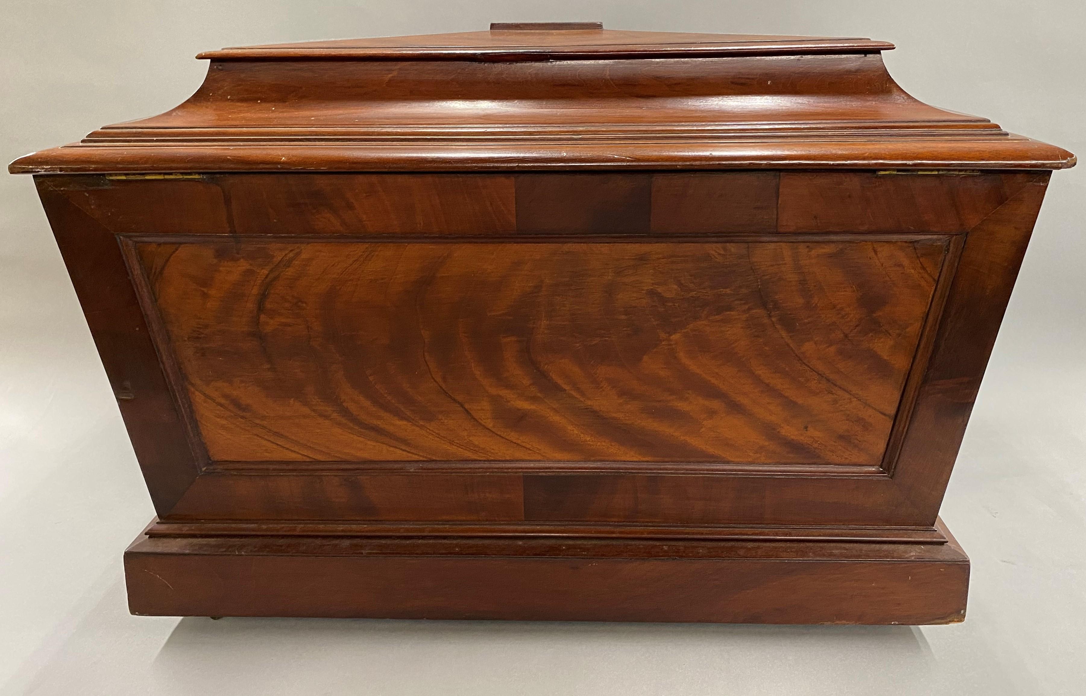 Hand-Carved 19th Century American Empire Mahogany Cellarette