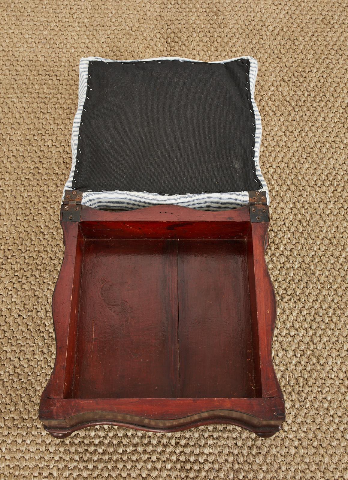 19th Century American Empire Mahogany Footstool with Storage In Good Condition In Rio Vista, CA