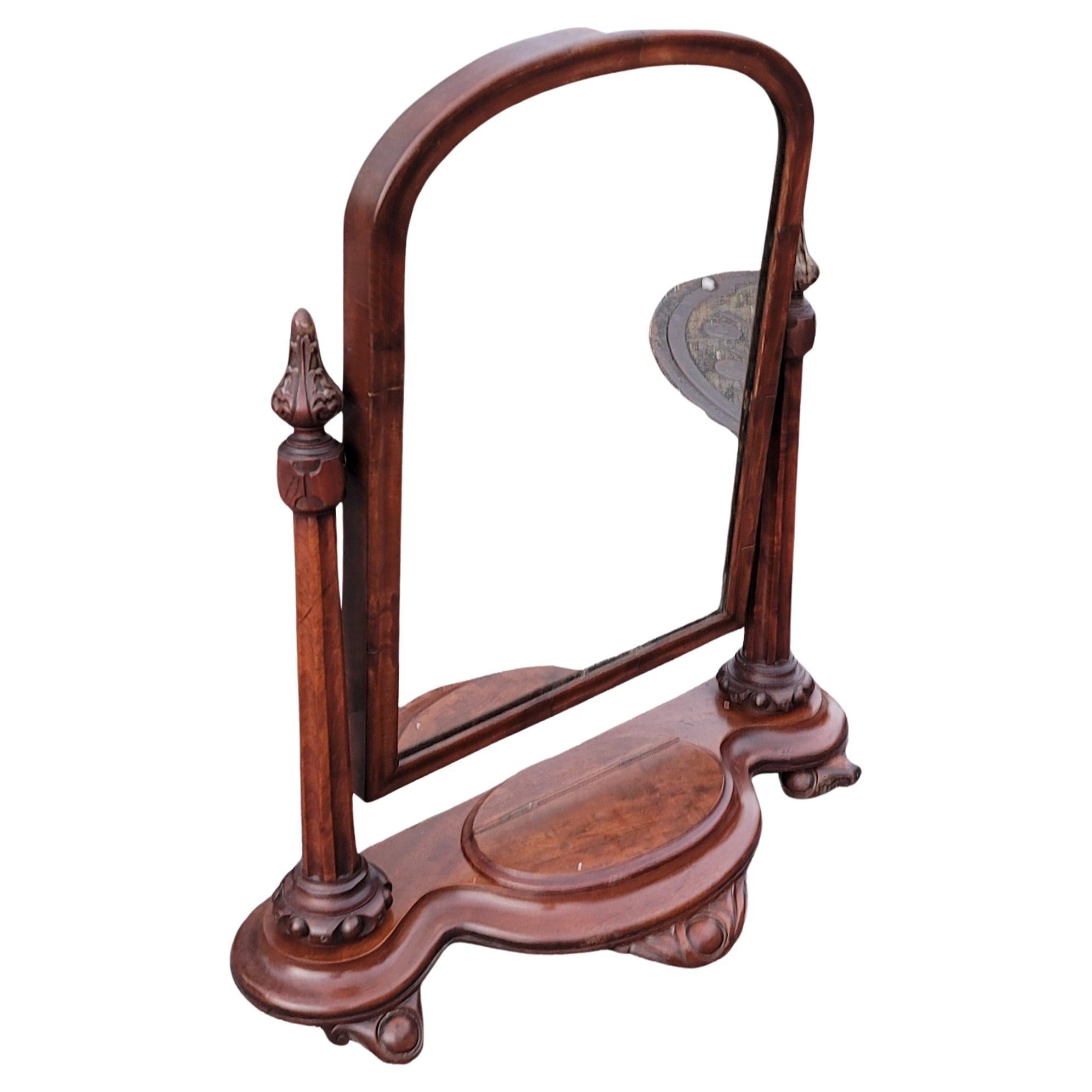 19th Century American Empire Mahogany Gentleman's Shaving or Dressing Mirror For Sale 1