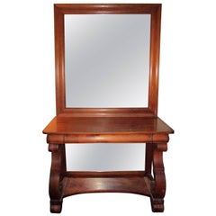 19th Century American Empire Mahogany Pier Table with Double Mirrors