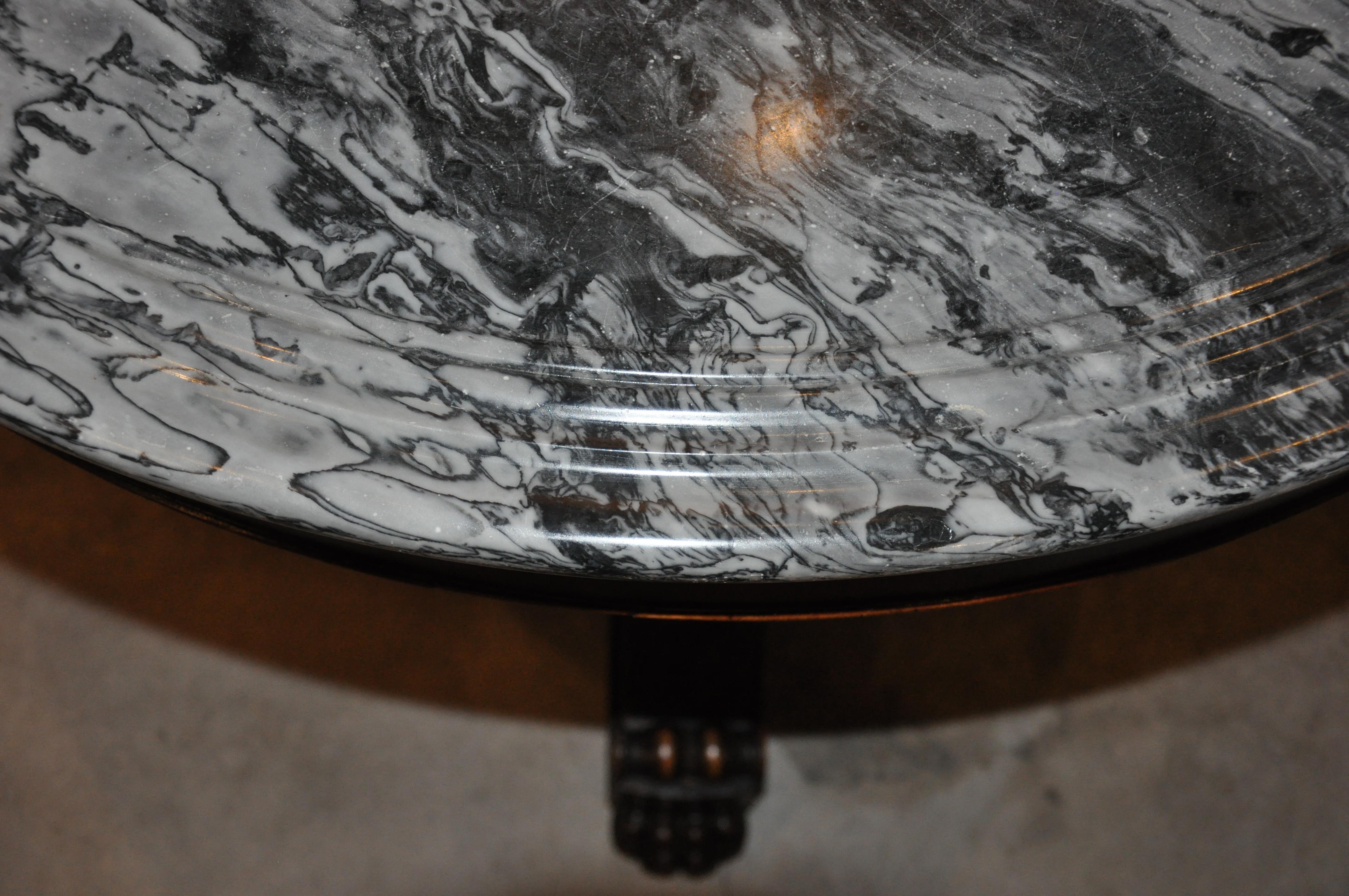 19th Century American Empire Marble-Top Center Table 1