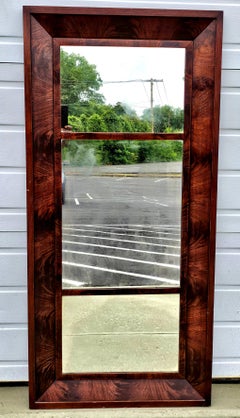 19th Century American Empire Style Mahogany Ogee Framed Triptych Wall Mirror